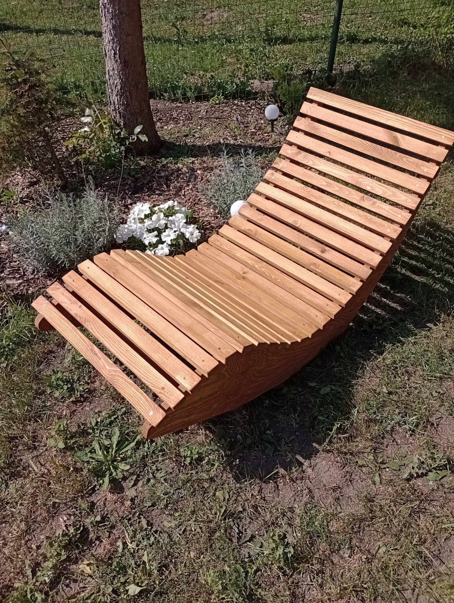 Rocking garden sun lounger, for SPA area, for terrace Frame material wood