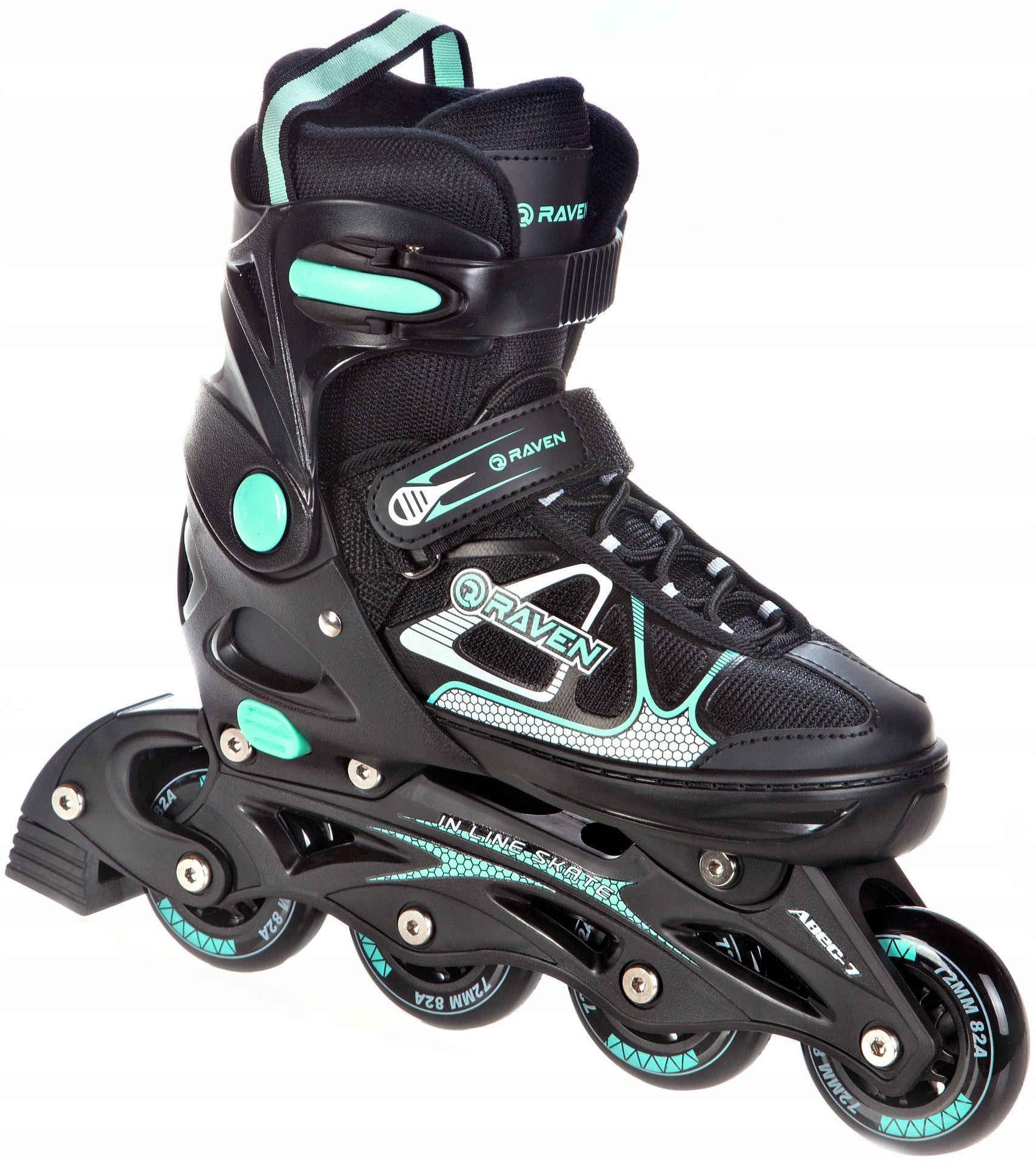 Reguliuojamo dydžio riedučiai Raven Spirit Black/Mint