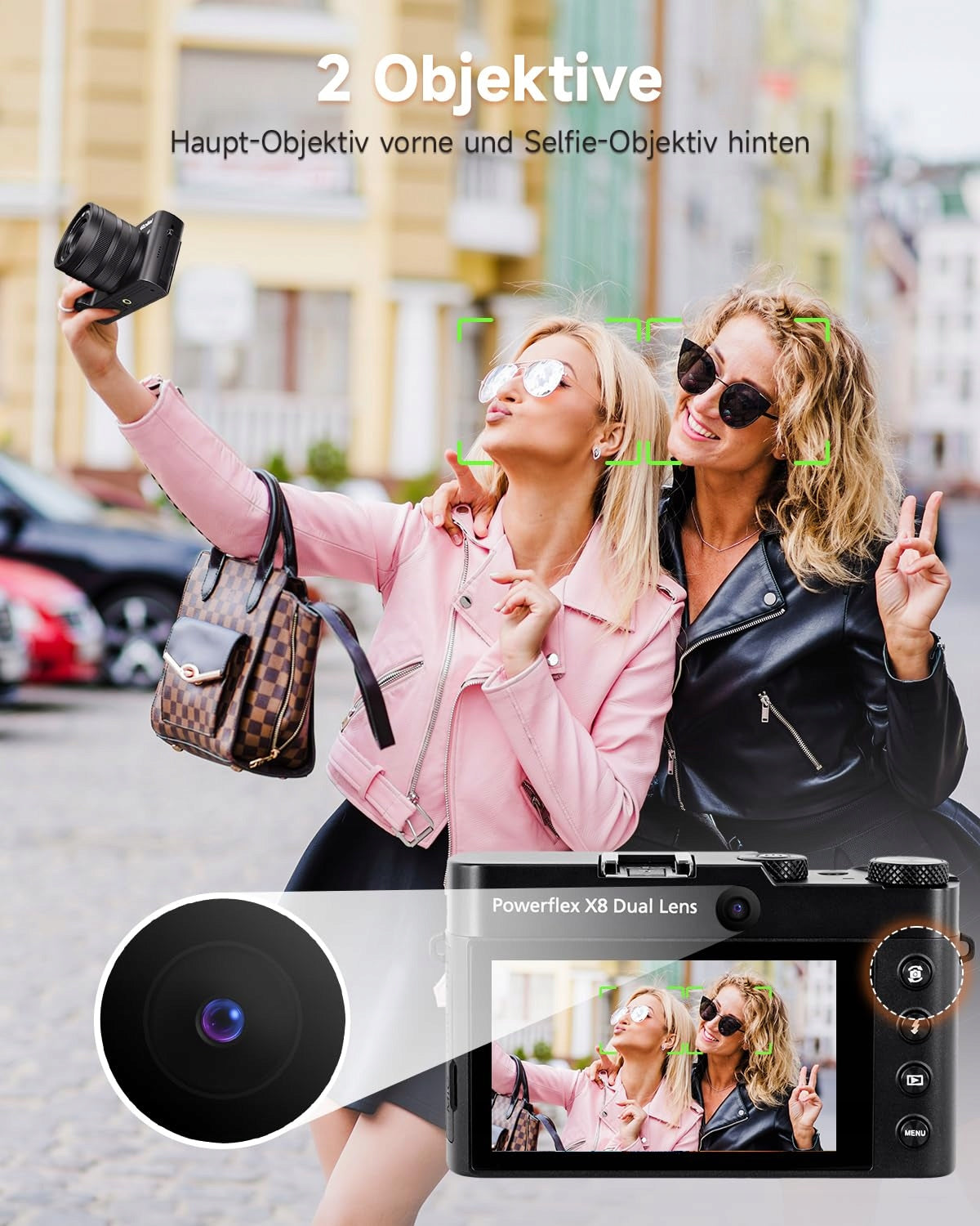 Rollei Powerflex X8 Dual Lens Digital Camera, 64 Mp 5K Dual Brand Rollei