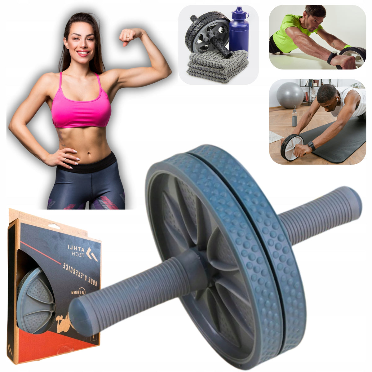 Roller For Abdominal Muscle Exercise Circle Home Training Slimming Fit NEXA