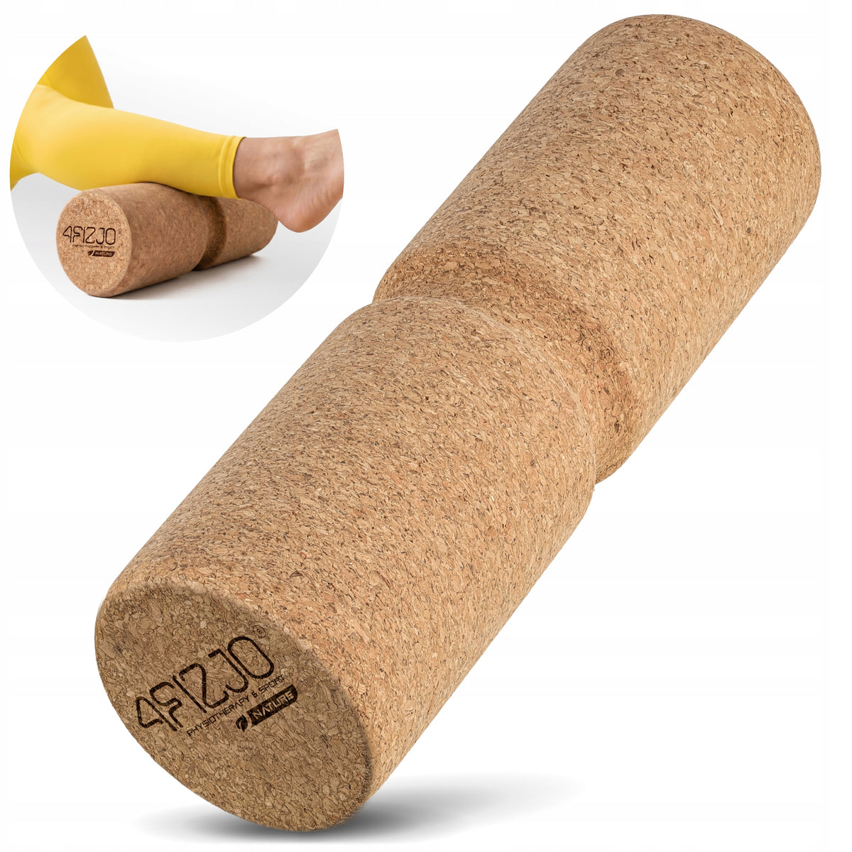 Roller For Back Massage Rehabilitation Exercise Contoured Cork