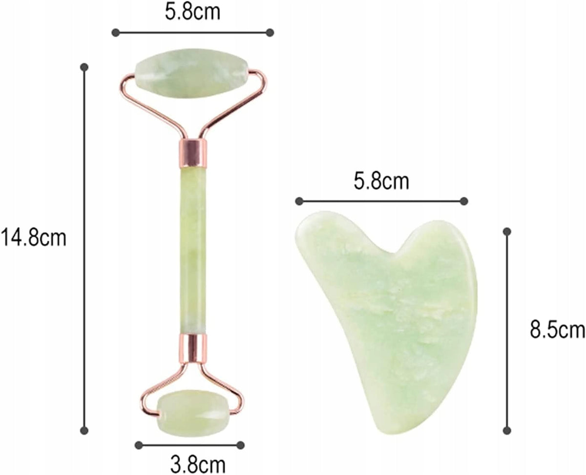 Roller jade face massager neck gua sha stone lifting wrinkles Packaging status original