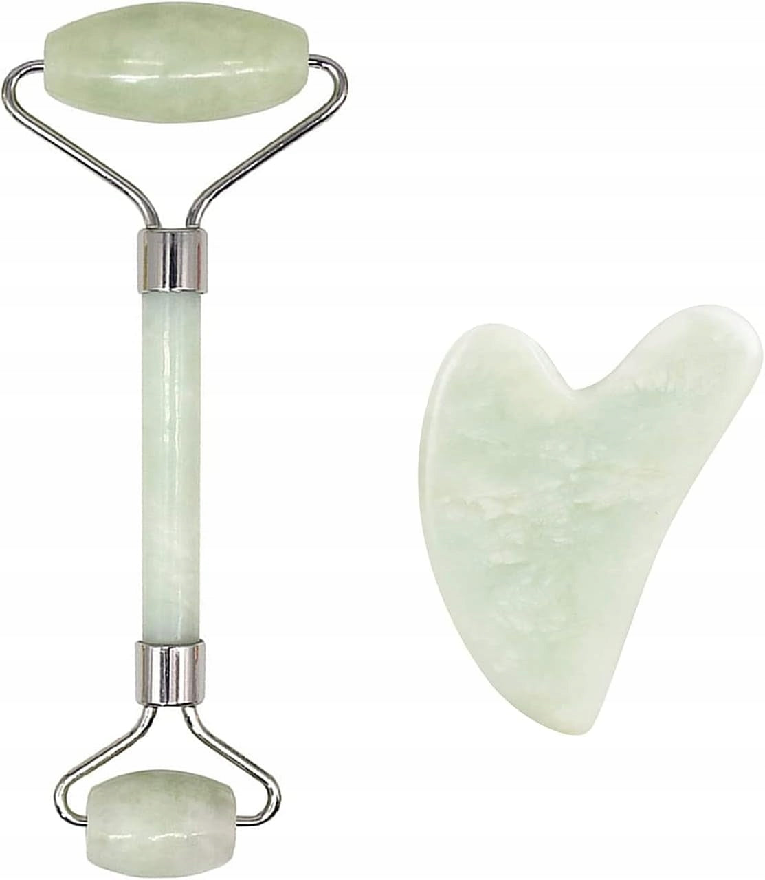 Roller jade face massager neck gua sha stone lifting wrinkles