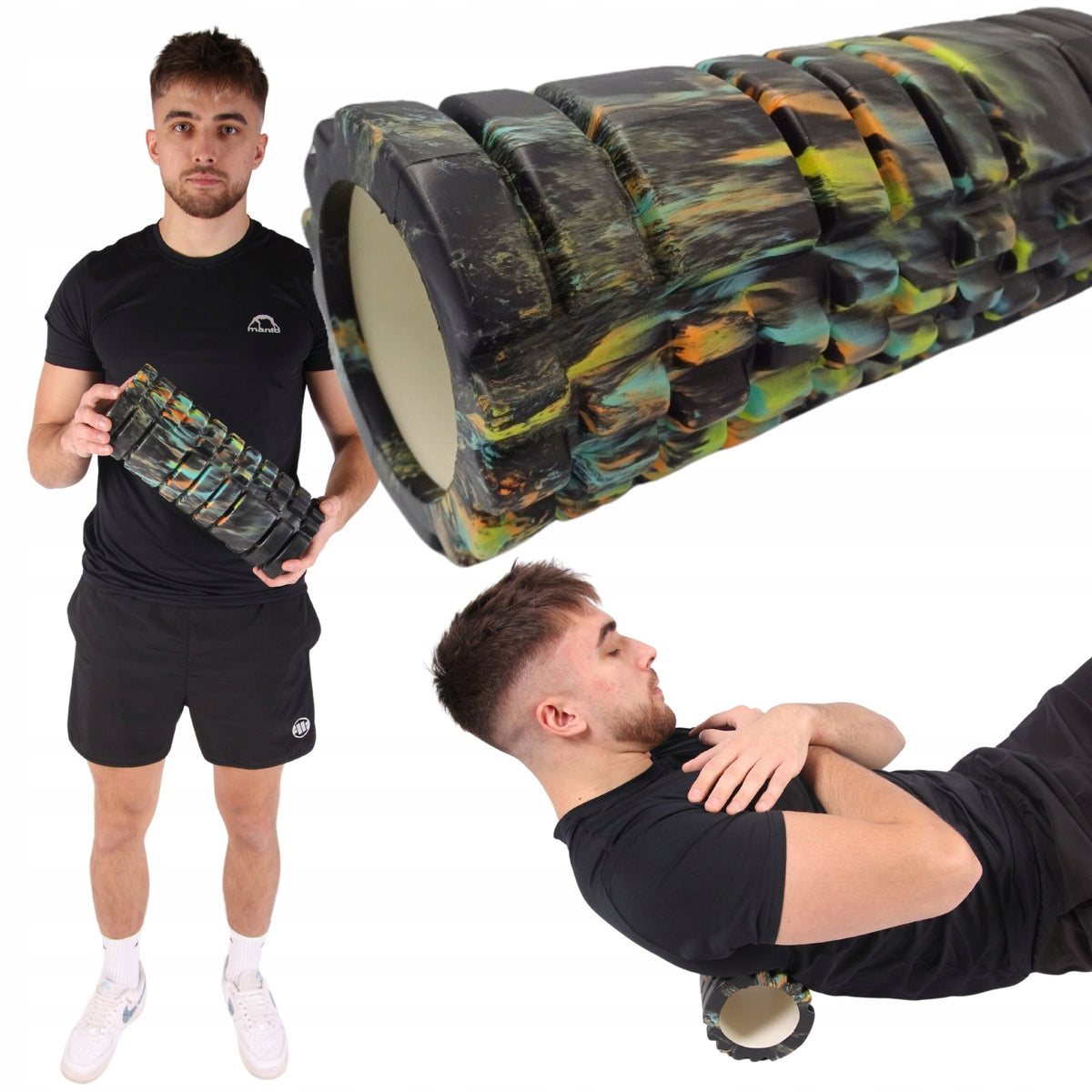 Roller roller for rollering hard with projections solid large self-massage Brand Fit4Med