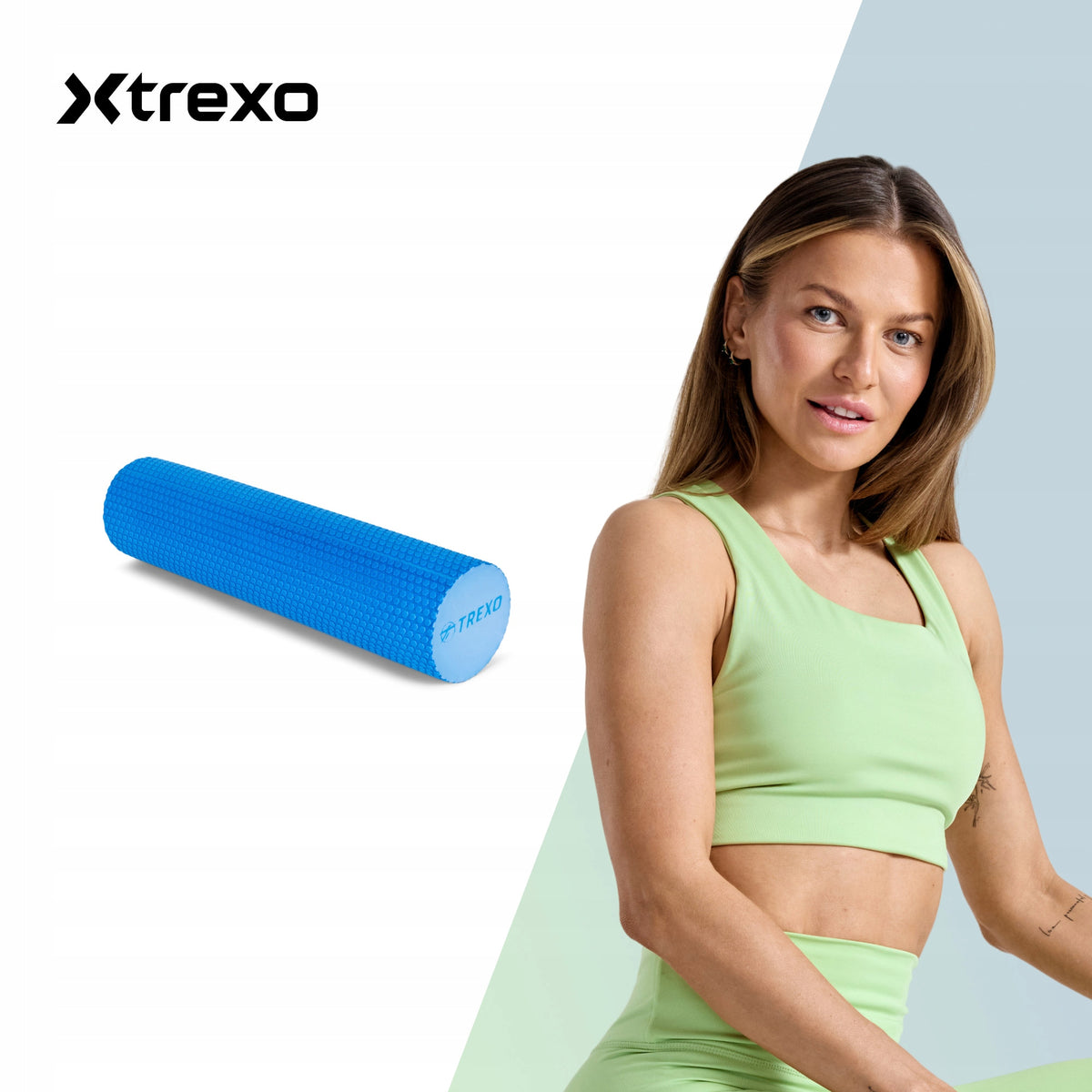 Roller with projections Xtrexo 60 cm x 14,5 cm blue FITNESS FOR MASSAGE Manufacturer code MR-EV03N
