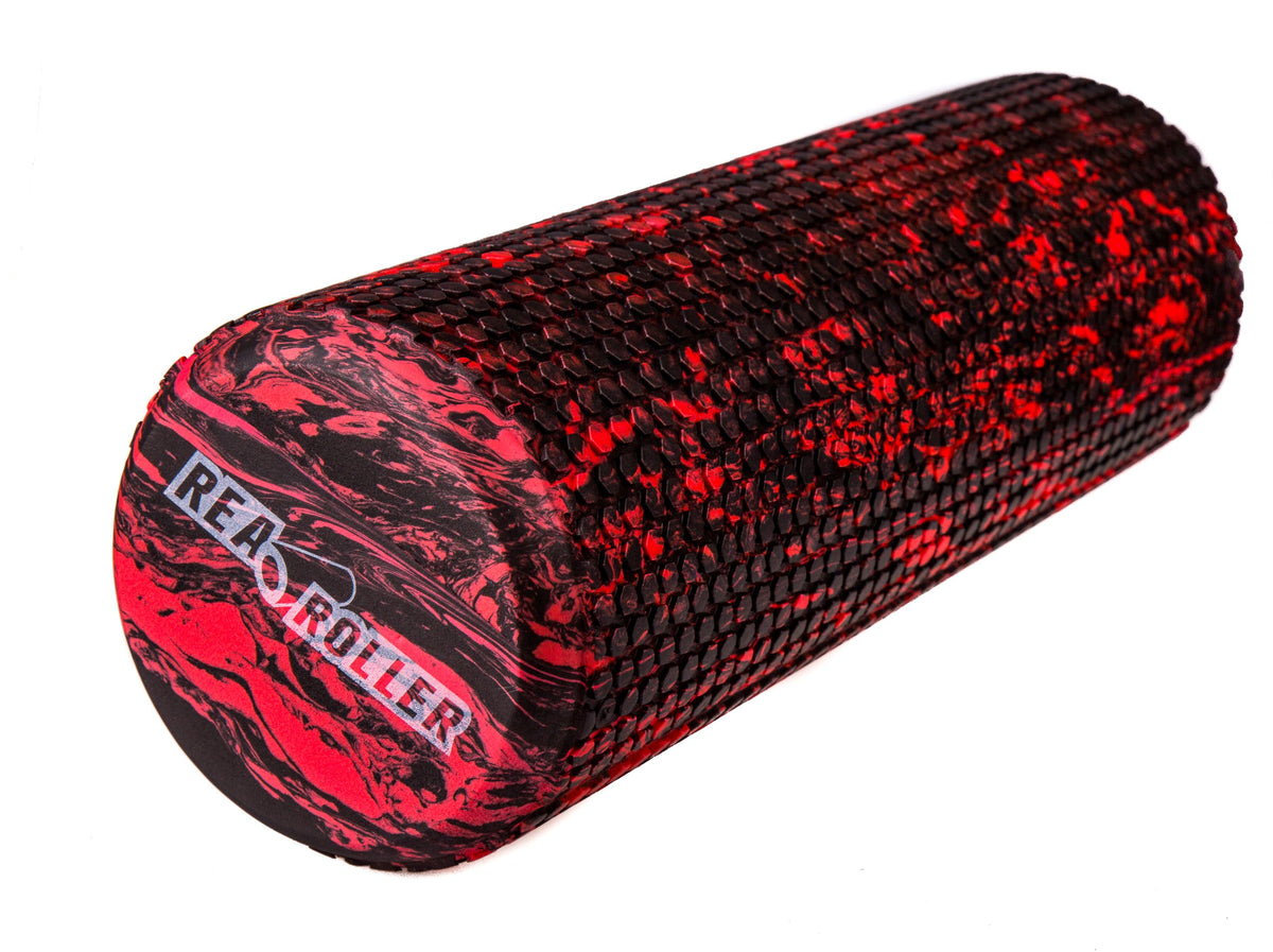 Roller with projections for massage Rea roller 45 cm x 15 cm red