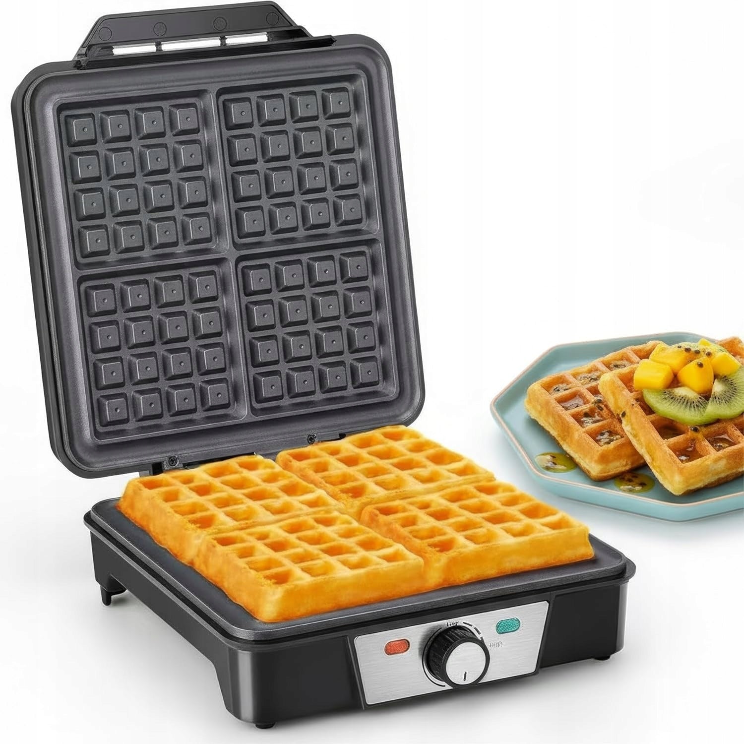 Romon Waffle Iron 4 Waffles 1200W Nonstick Coating