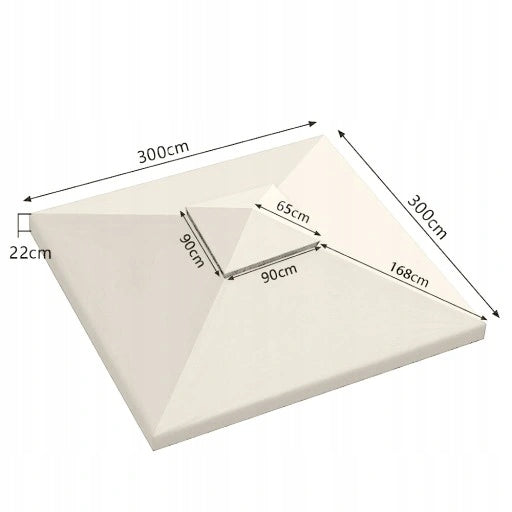 Roof Cover Garden Pavilion Gazebo Plating 3x3m Beige Cream Manufacturer no brand