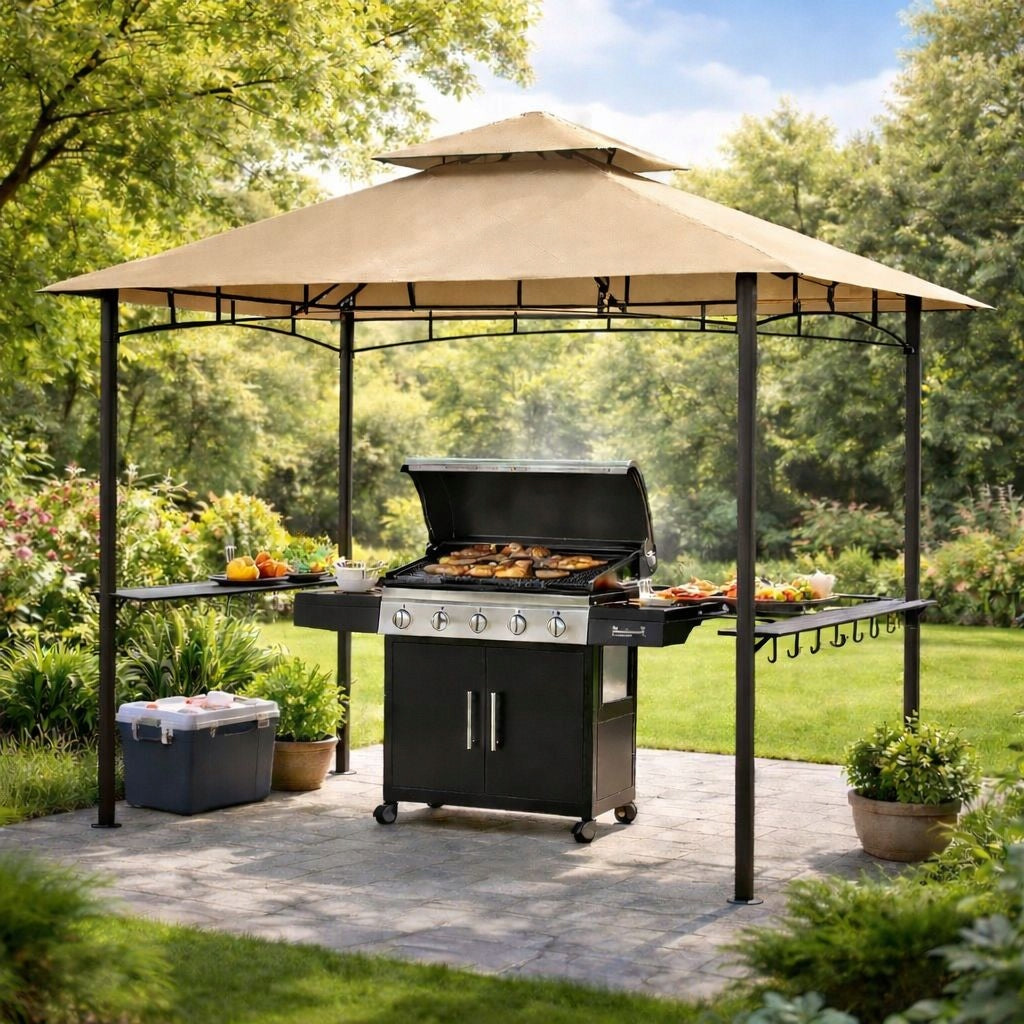 Roof Pavilion Grill 2,4m x 1,5m Wodoodp M11 Beige Width 1.5 m