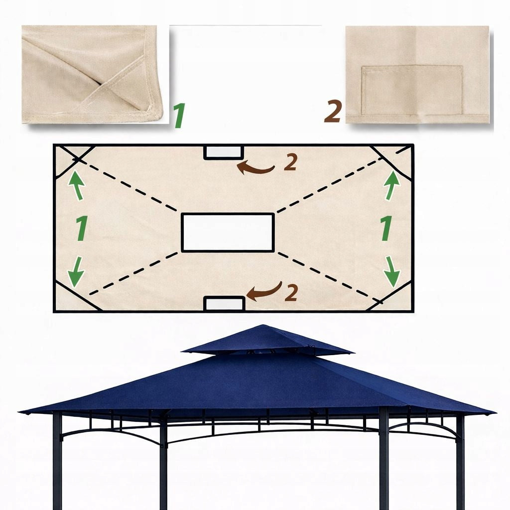 Roof Plating Pavilion Grill 2,4m x 1,5m WaterodpM11 Garnet Color purple