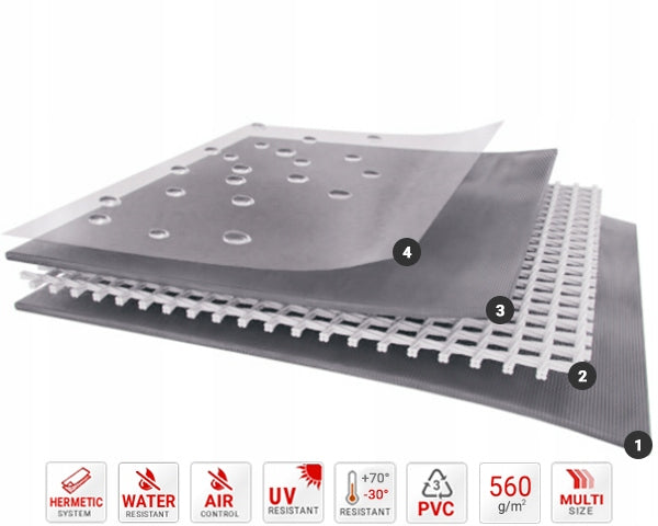 Roof for tent 5x6 DAS plating 560 g/m2 PVC Number of side walls none