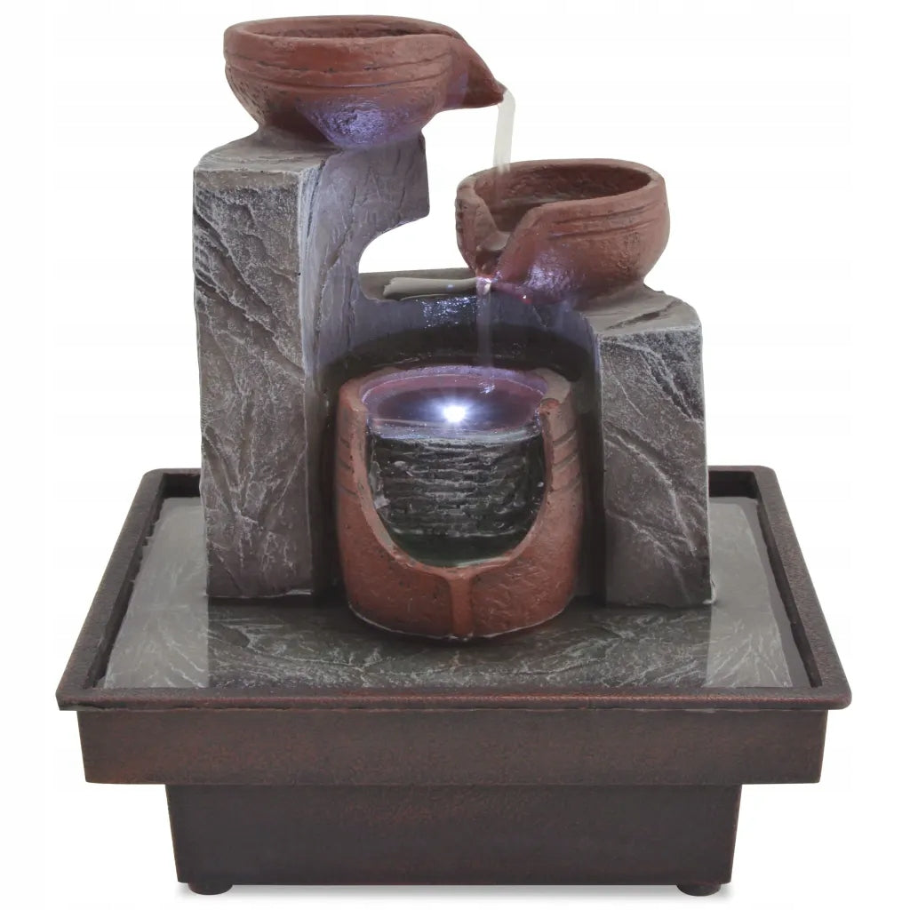 Room Fountain with LED Light, Synte Resin Manufacturer VidaXL
