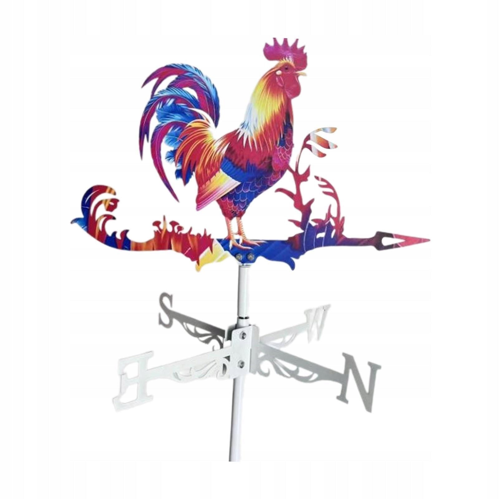 Rooster Windmill Colorful Iron Art Rooster Metal Decoration