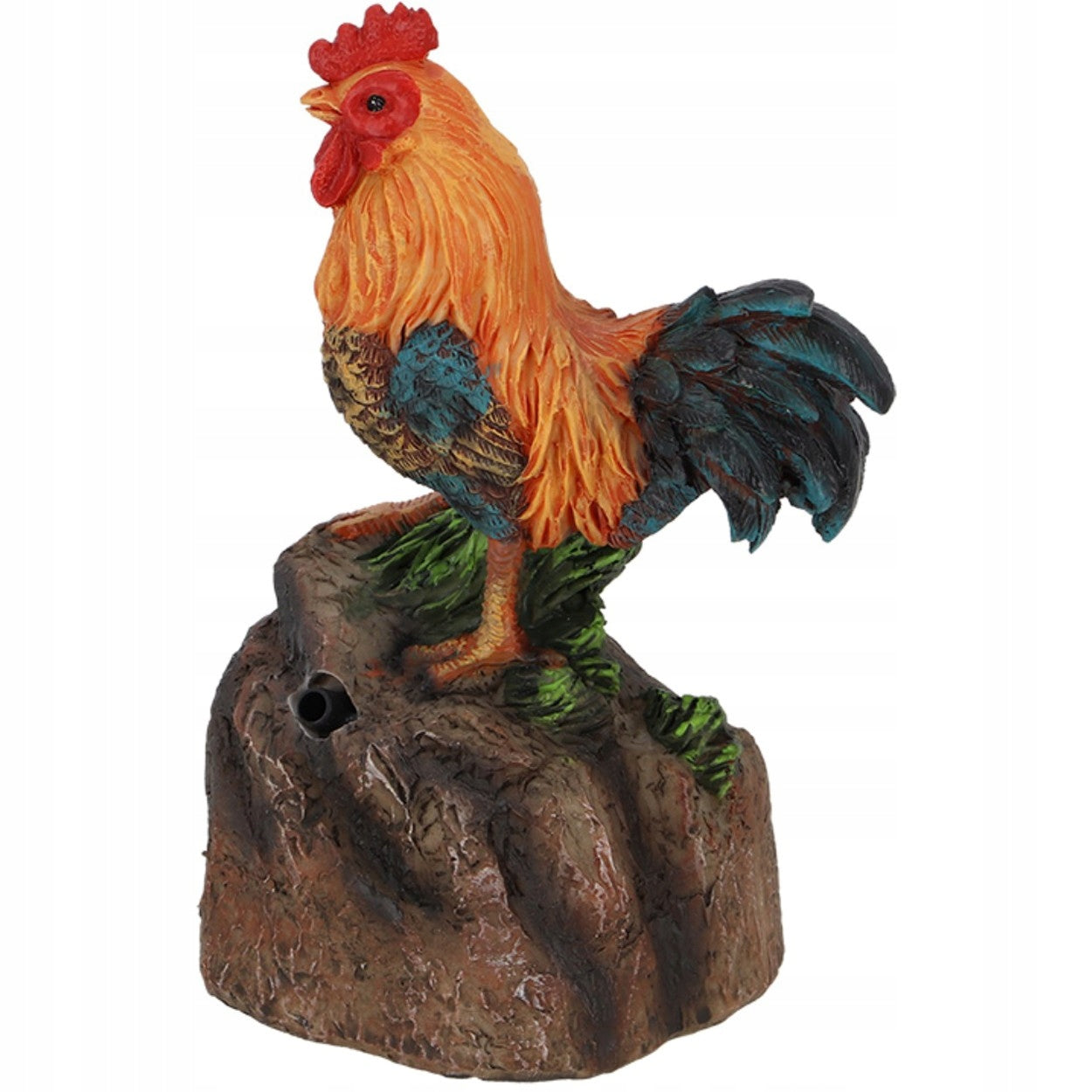 Rooster with Sounds Singing Colorful Terrace Sculpture for Garden Decoration Packaging status original