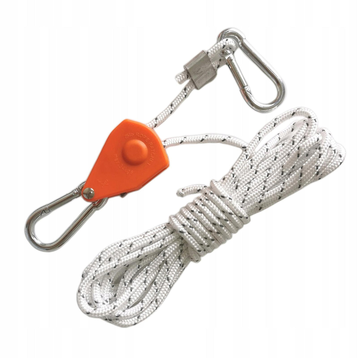 Rope Hanger Ratchet Wind Rope Adjustable Secure Reinforced Gear 4m White