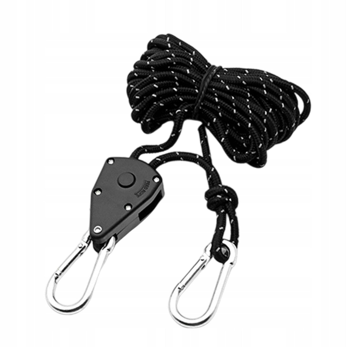 Rope Hanger Tent Rope Ratchet Tie Down Strap Pulley Paracord Black