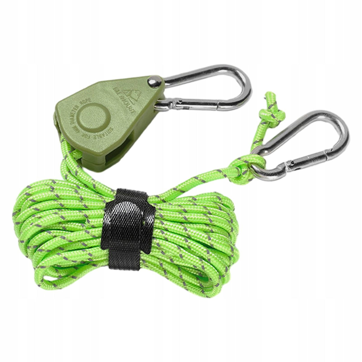 Rope Hook Ratchet Rope Tensioner Windproof Elastic Cord with Green