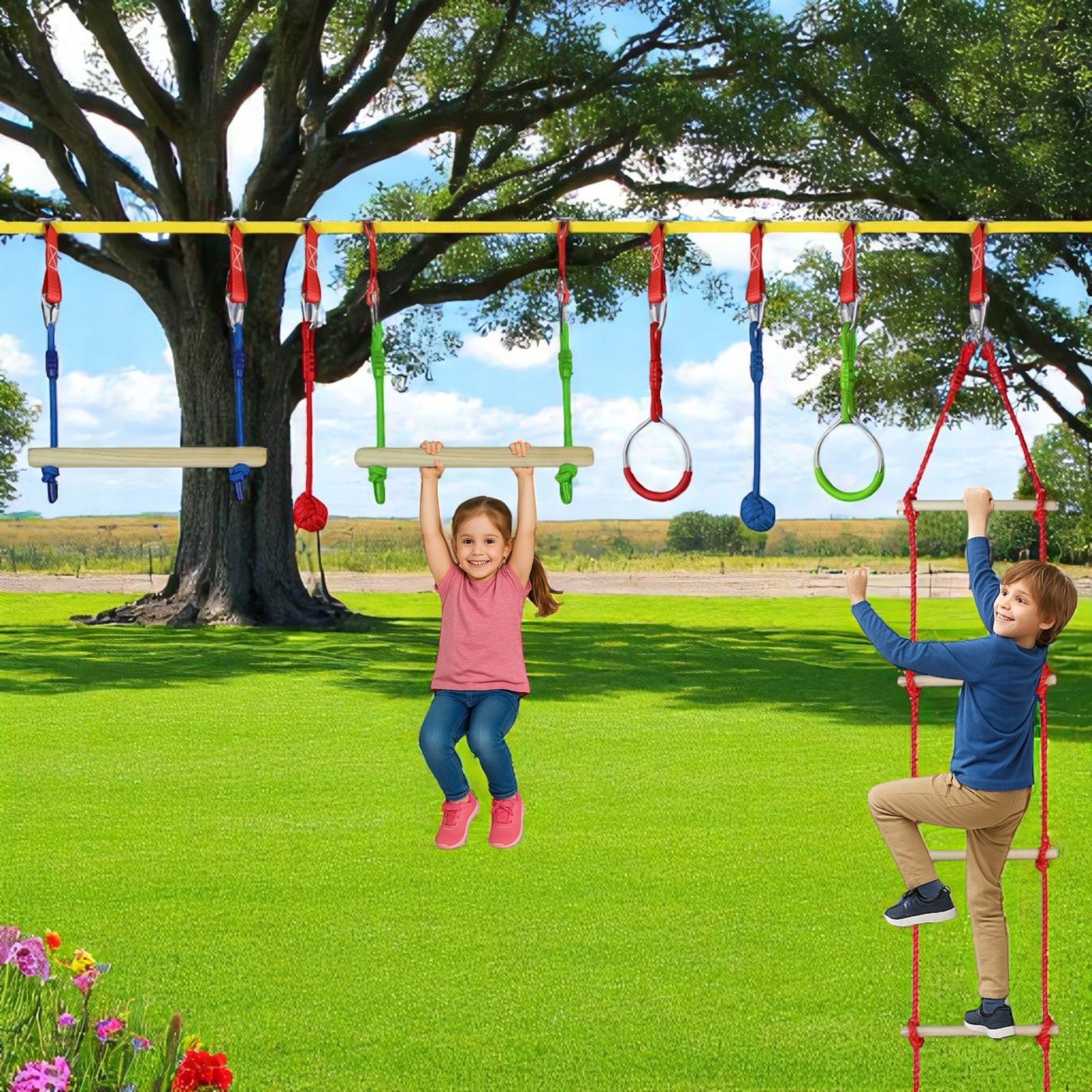Rope Park for Children Obstacle Course Square Toys Monkey Grove 15m for Gift Manufacturer code Park Linowy Dla Dzieci