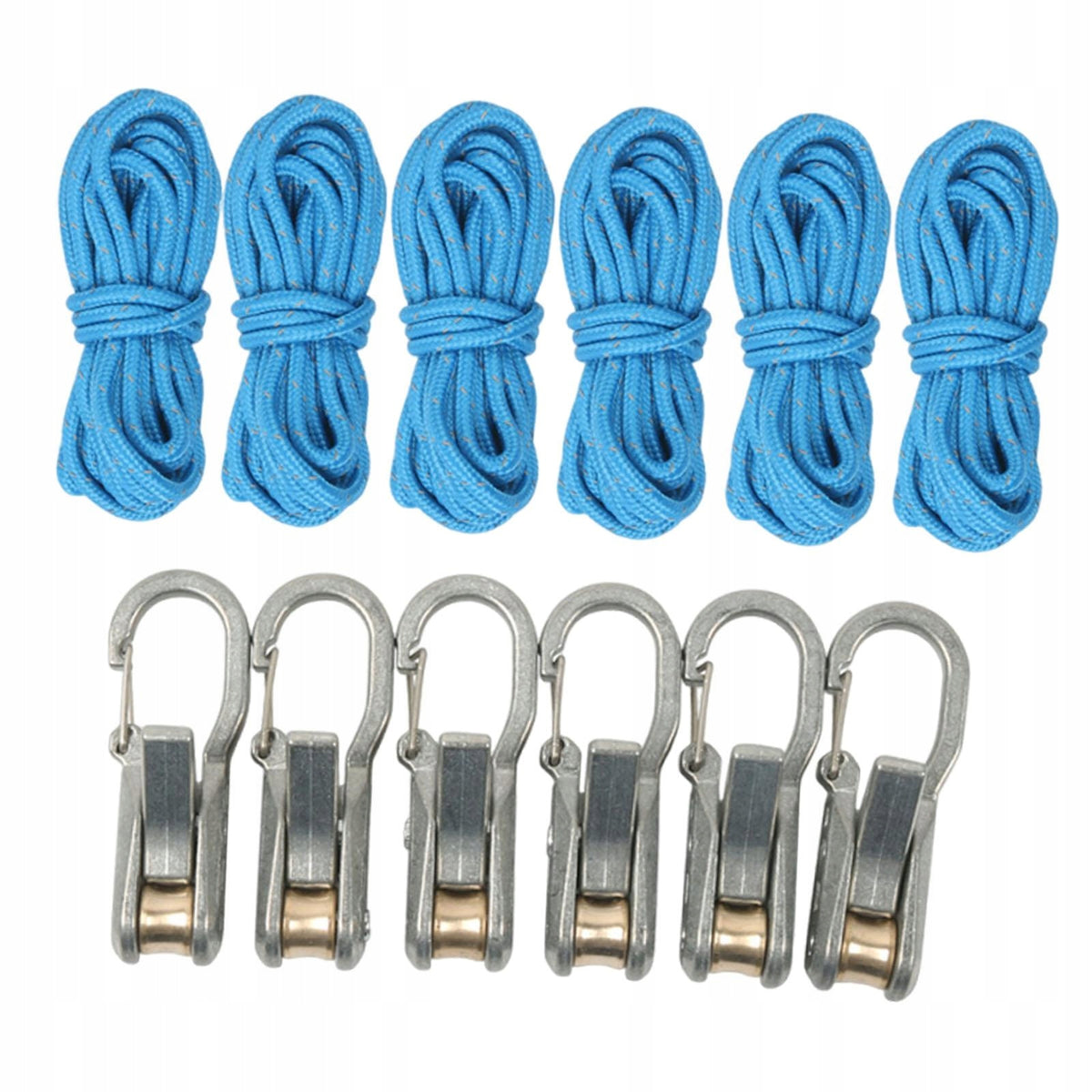 Rope with Roller Tensioner Easy Pull Release Lightweight 6 Ropes 6 Hooks