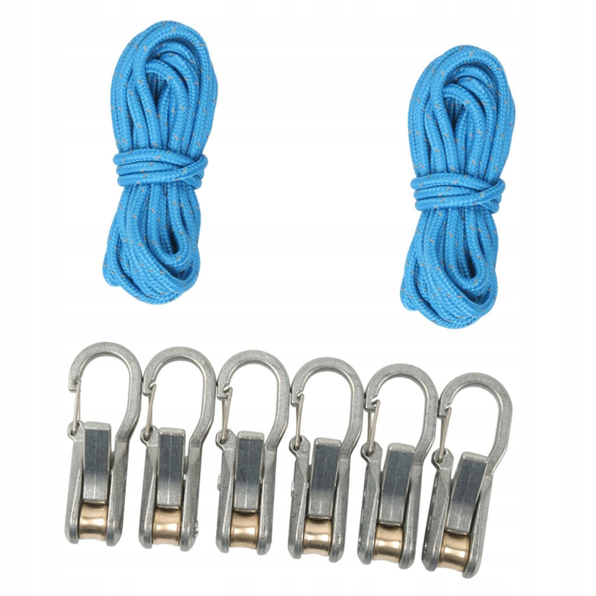 Rope with Roller Tensioner Multipurpose, Portable 2 Ropes 6 Hooks Packaging status original