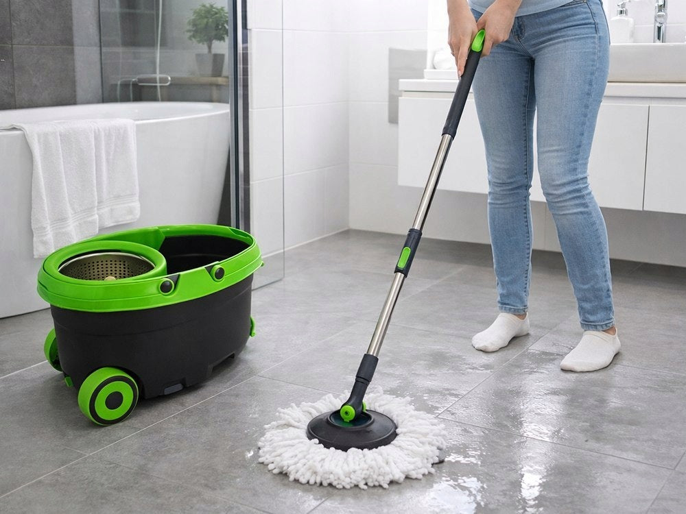 Rotary Mop 360 Bucket on Wheels Set of 2x Microfiber Pads Manufacturer code 18333_CZE_rozz_gabB