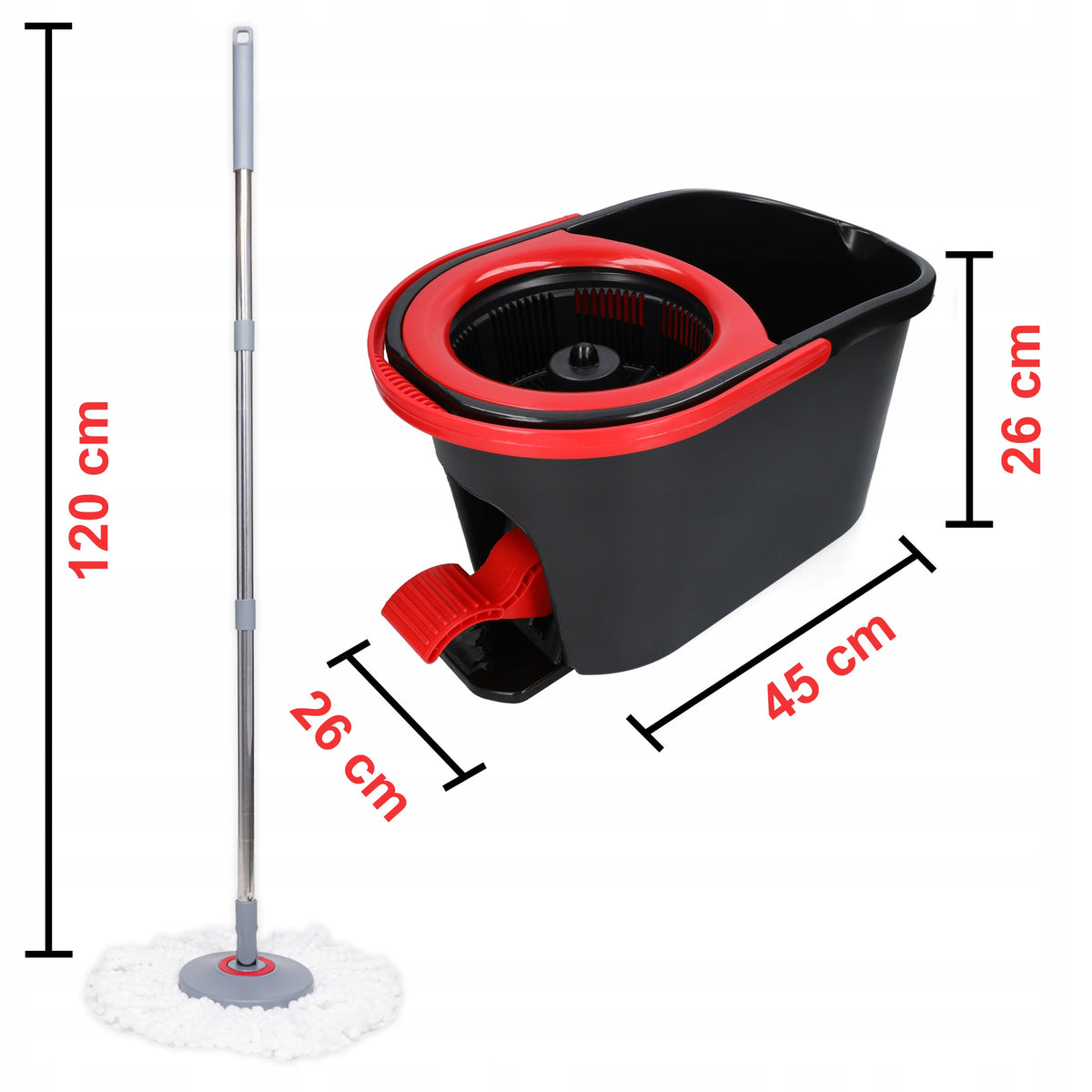 Rotary Mop 360 SPIN TURBO premium Metal Rotor, Bucket, Microfiber 9L Brand no brand