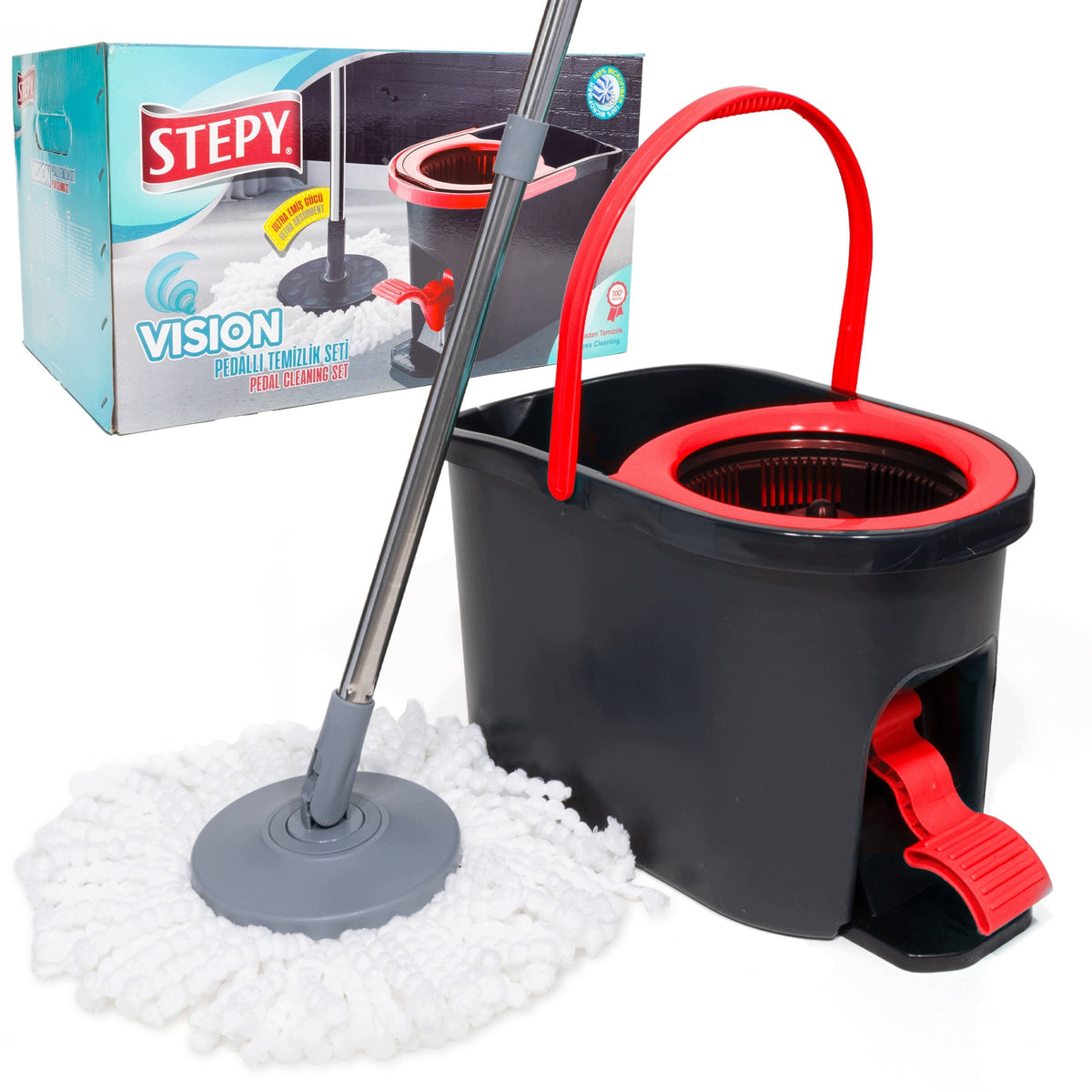Rotary Mop 360 SPIN TURBO premium Metal Rotor, Bucket, Microfiber 9L