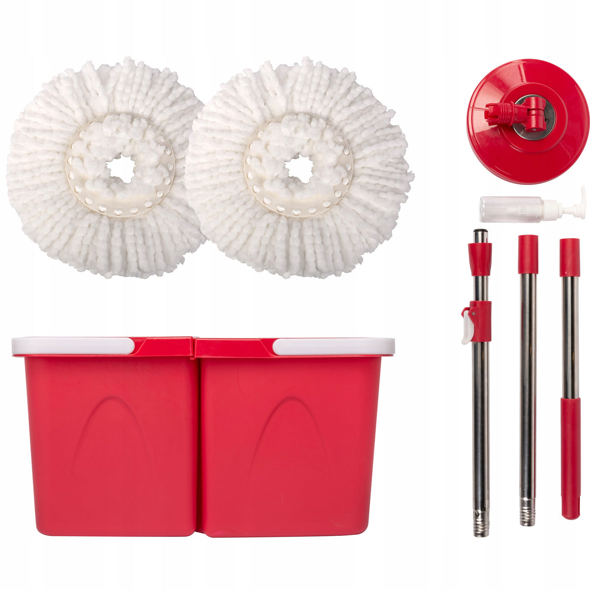 Rotary Mop Adjustable Double Chamber Bucket 2x5 Liters with Dispenser SET Packaging status original