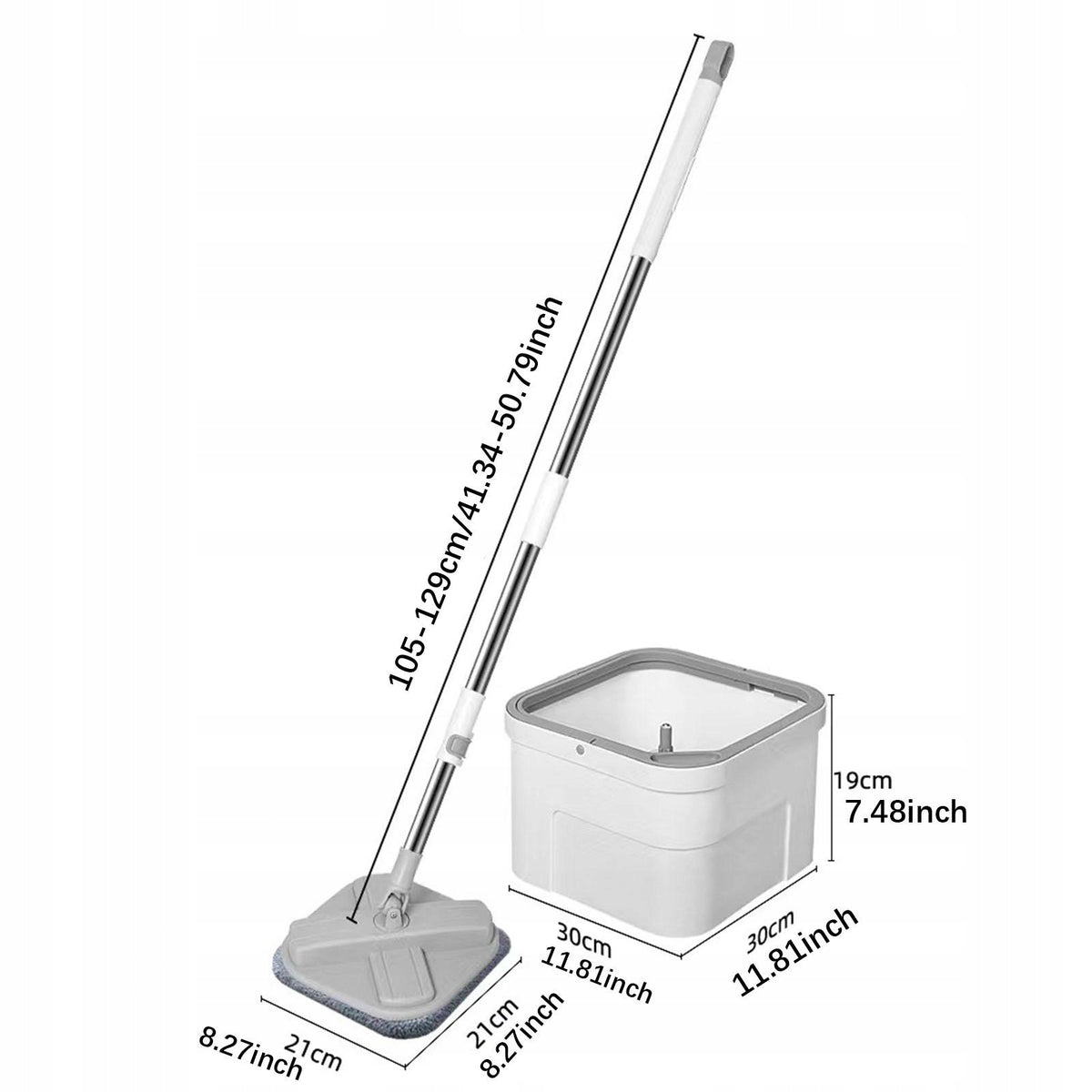 Rotary Mop Bucket for All Floors No Hand Wash 360 Degree Rotating Head Self Packaging status original