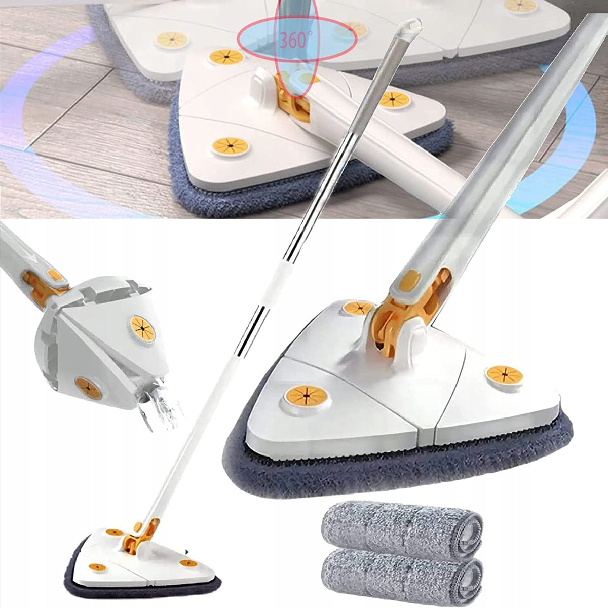 Rotary Mop Flat Triangular Squeegee Microfiber for Floor Window Cleaning Brand no brand