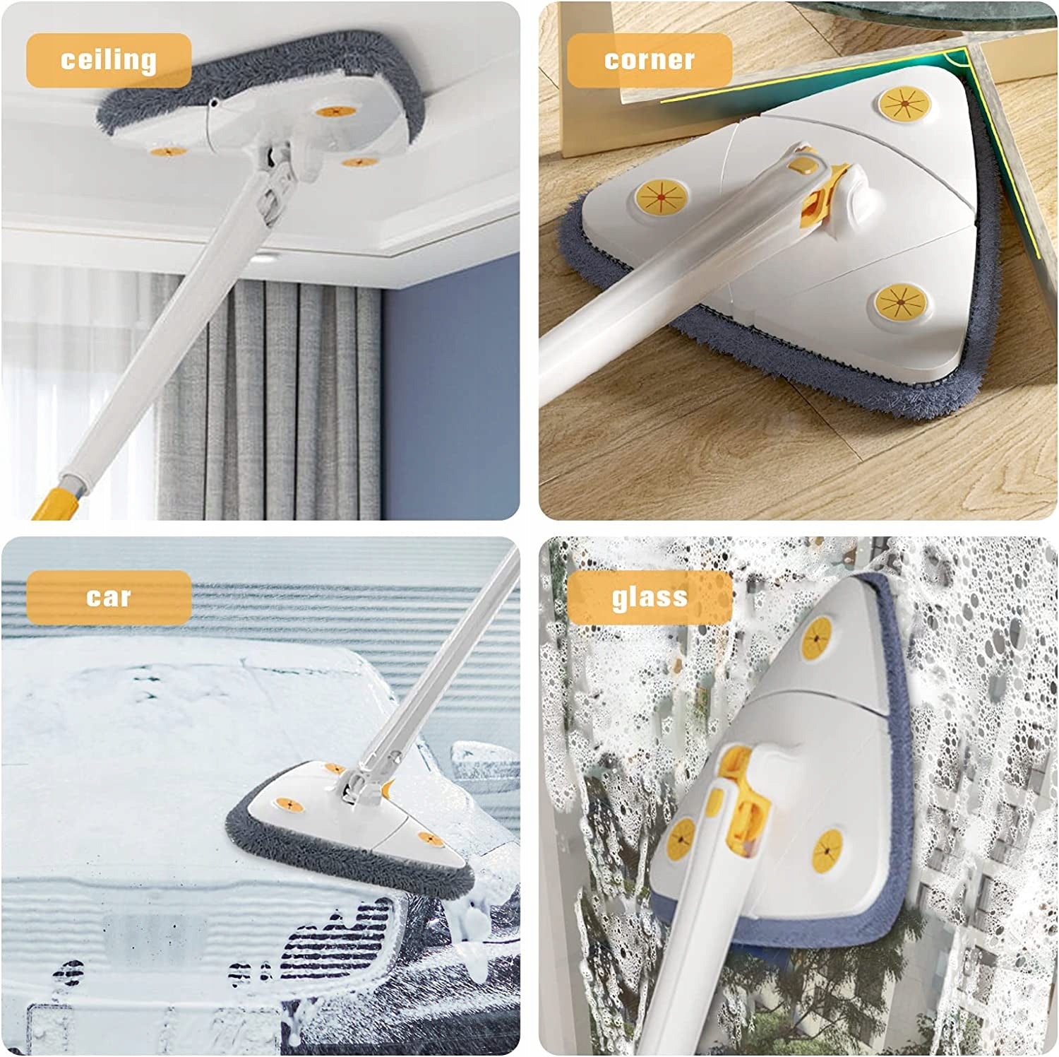 Rotary Mop Flat Triangular Squeegee Microfiber for Floor Window Cleaning Manufacturer code 606769004