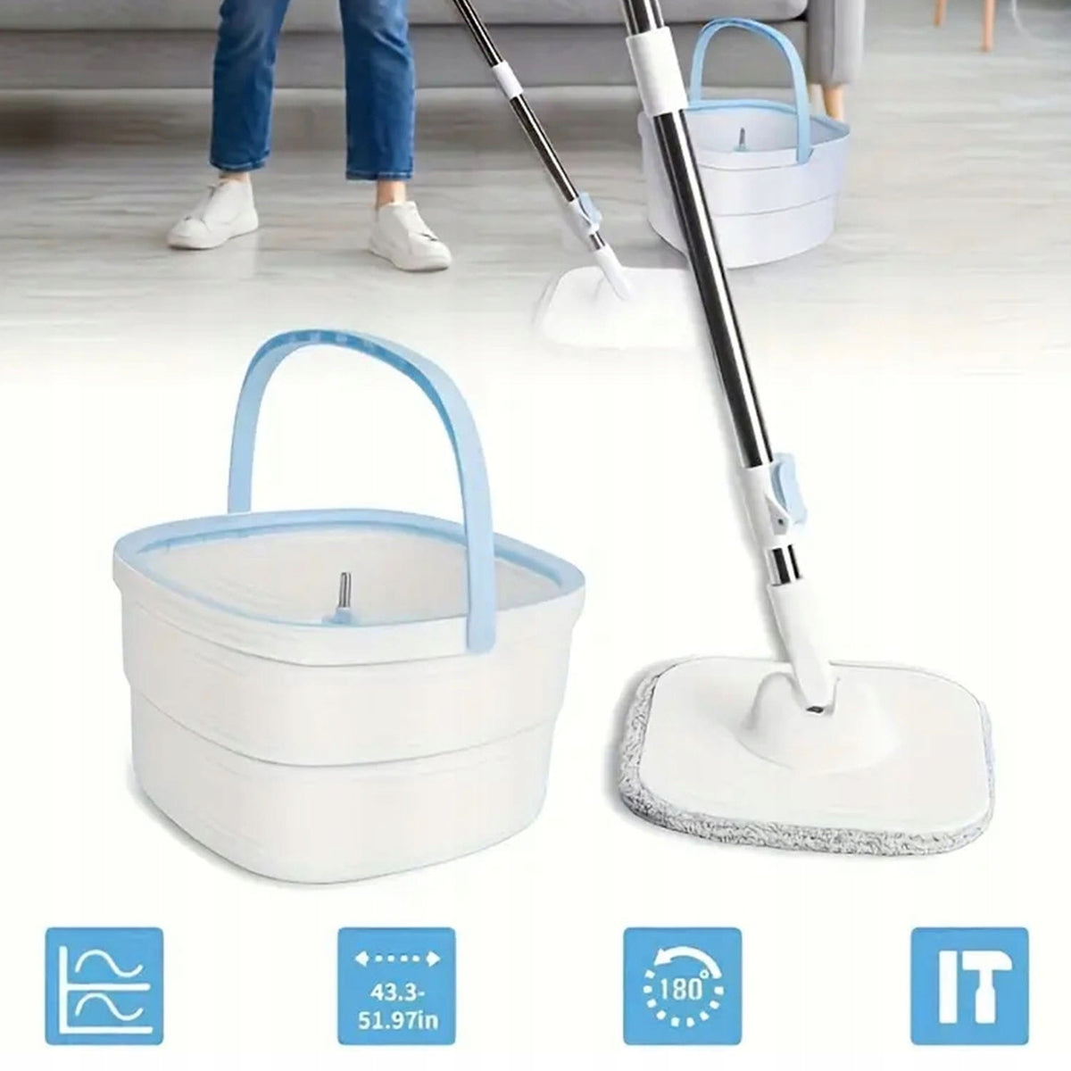 Rotary Mop Rotary Set 4in1 Clean Twist Ergo Overlay Bucket Packaging status original