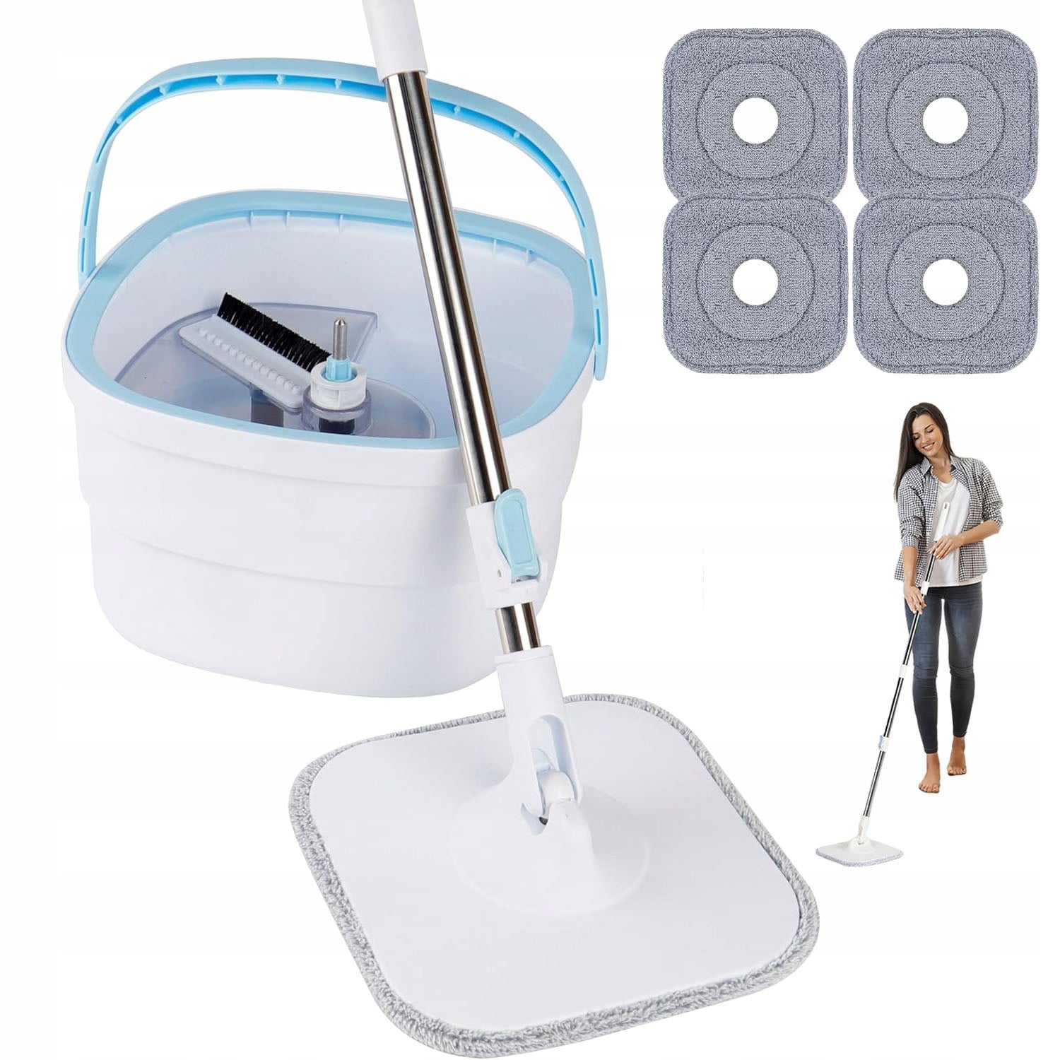 Rotary Mop Rotary Set 4in1 Clean Twist Ergo Overlay Bucket