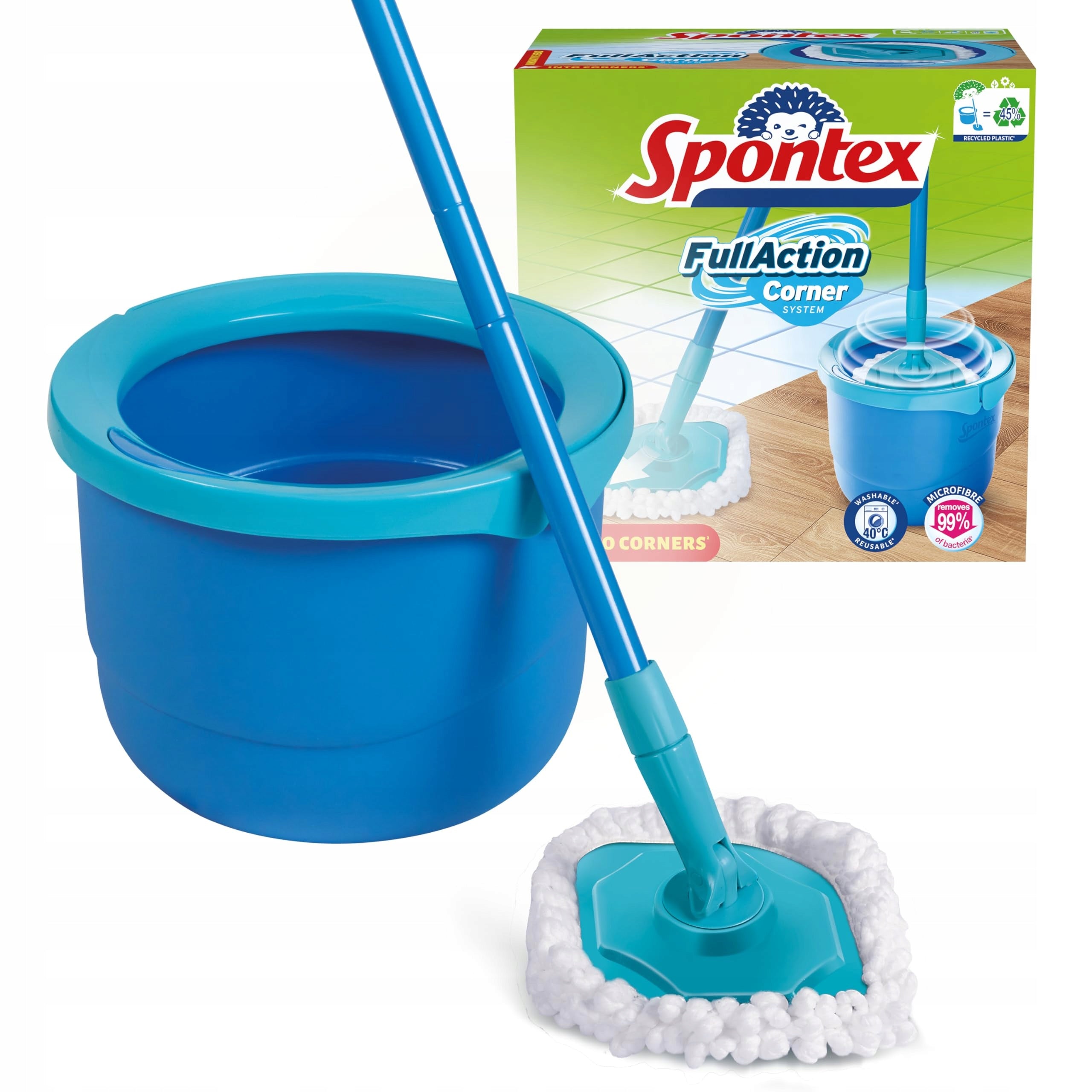 Rotary Mop with Full Action Corner Bucket Spontex