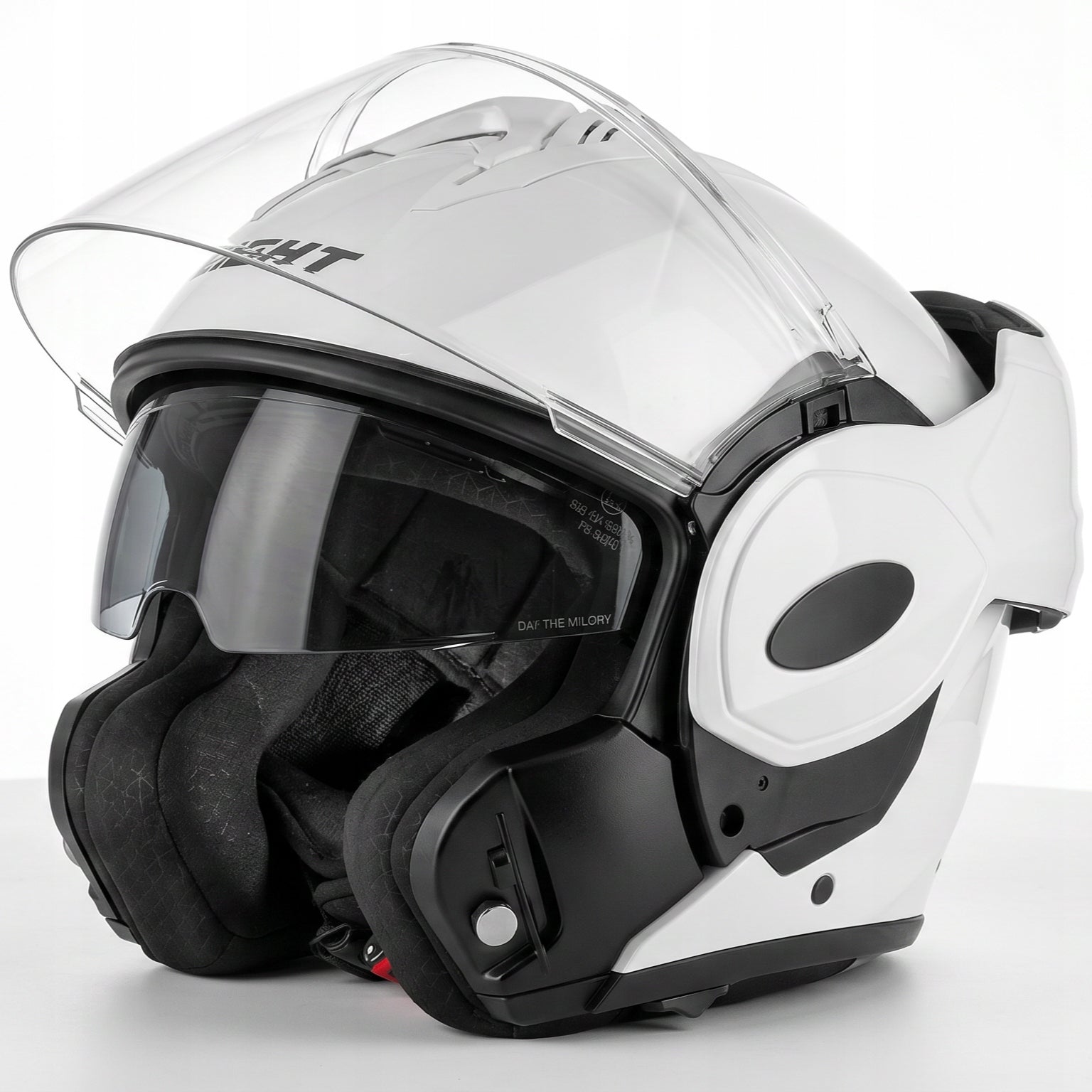 Rotary jaw helmet EIGHT FlipTech blend under intercom 22.06 White 2XL Packaging status original