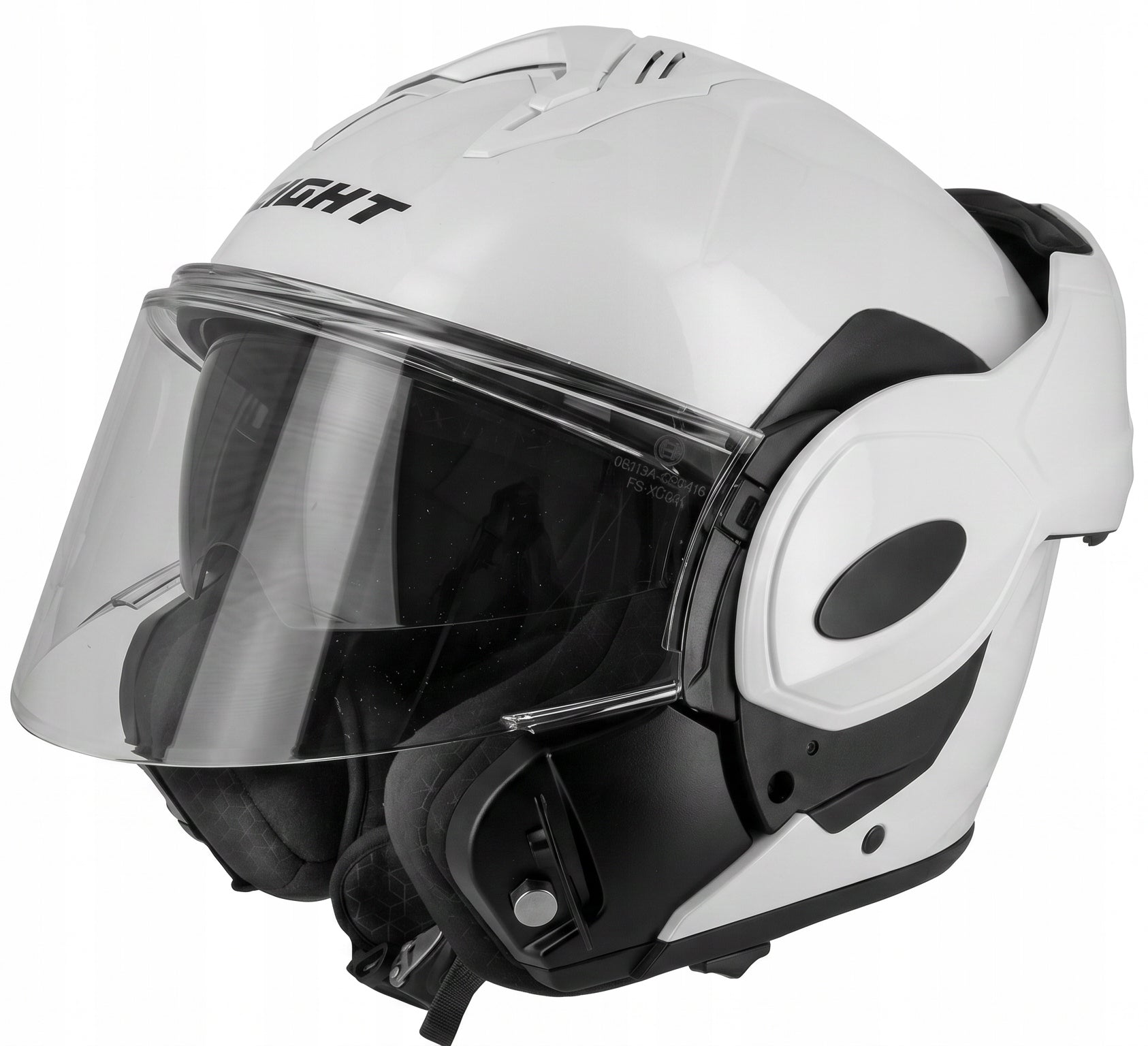Rotary jaw helmet EIGHT FlipTech blend under intercom 22.06 White 2XL