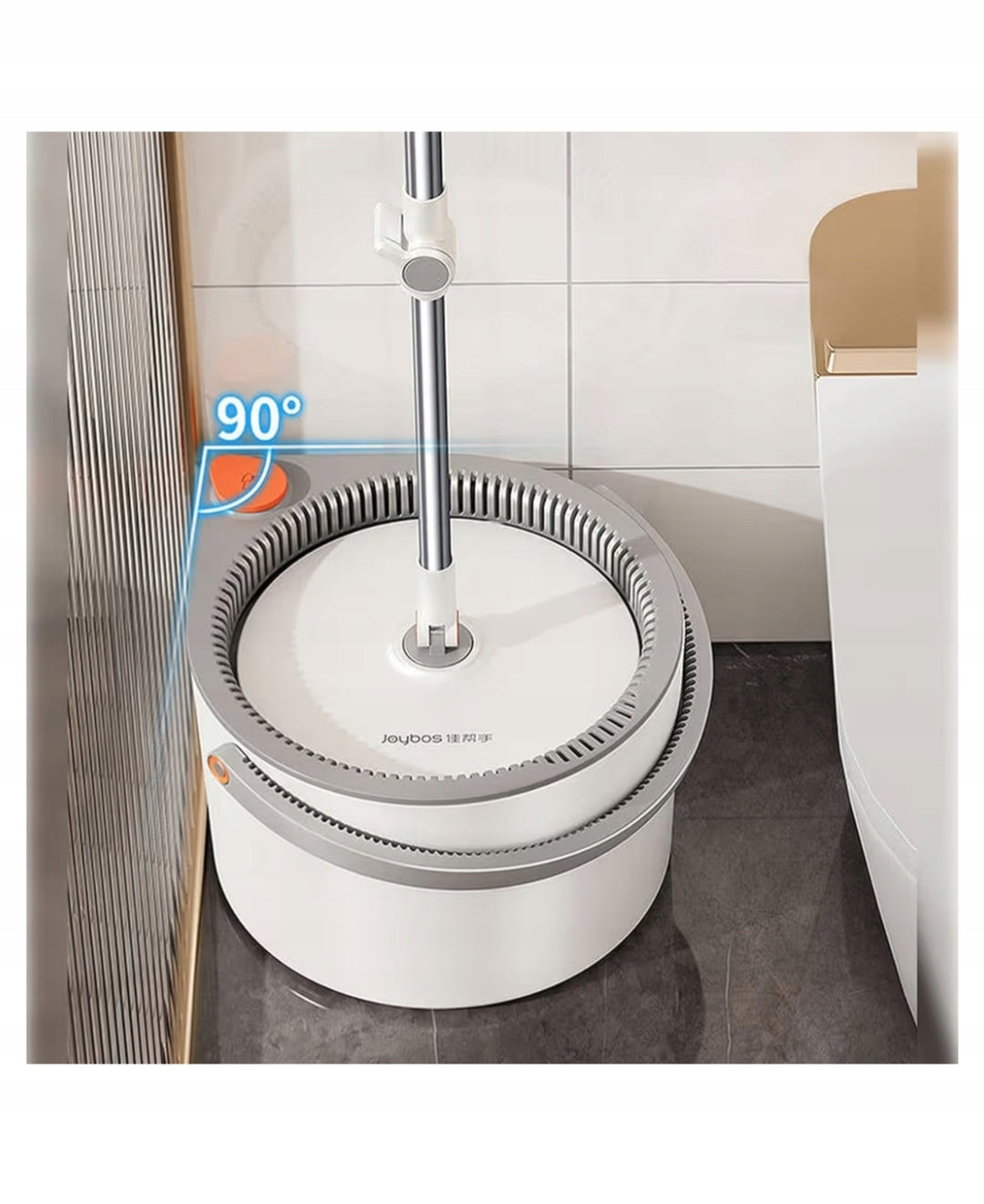 Rotary mop and bucket with replaceable pads separates dirty and clean water Brand no brand