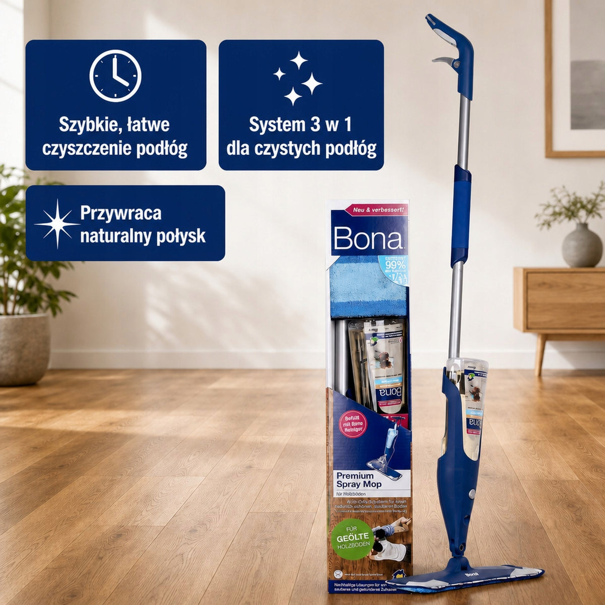Rotary mop stick Bona Brand Bona