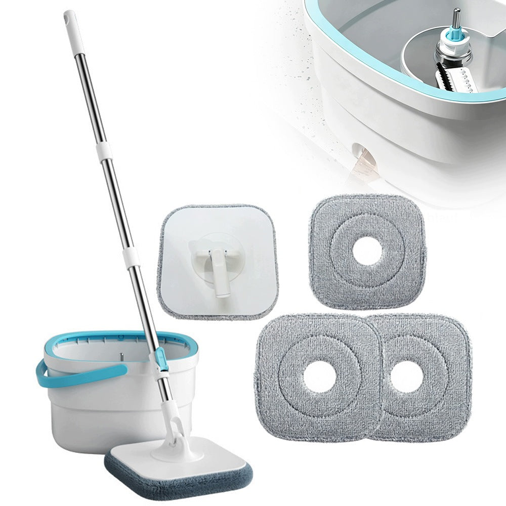 Rotary mop with separation of clean and dirty water 4×spare mops