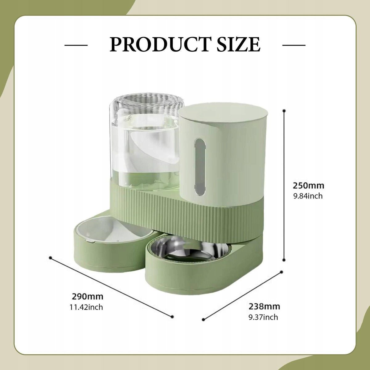Rotating Automatic Pet Feeder Portable Feeding Station Detachable Green Packaging status original