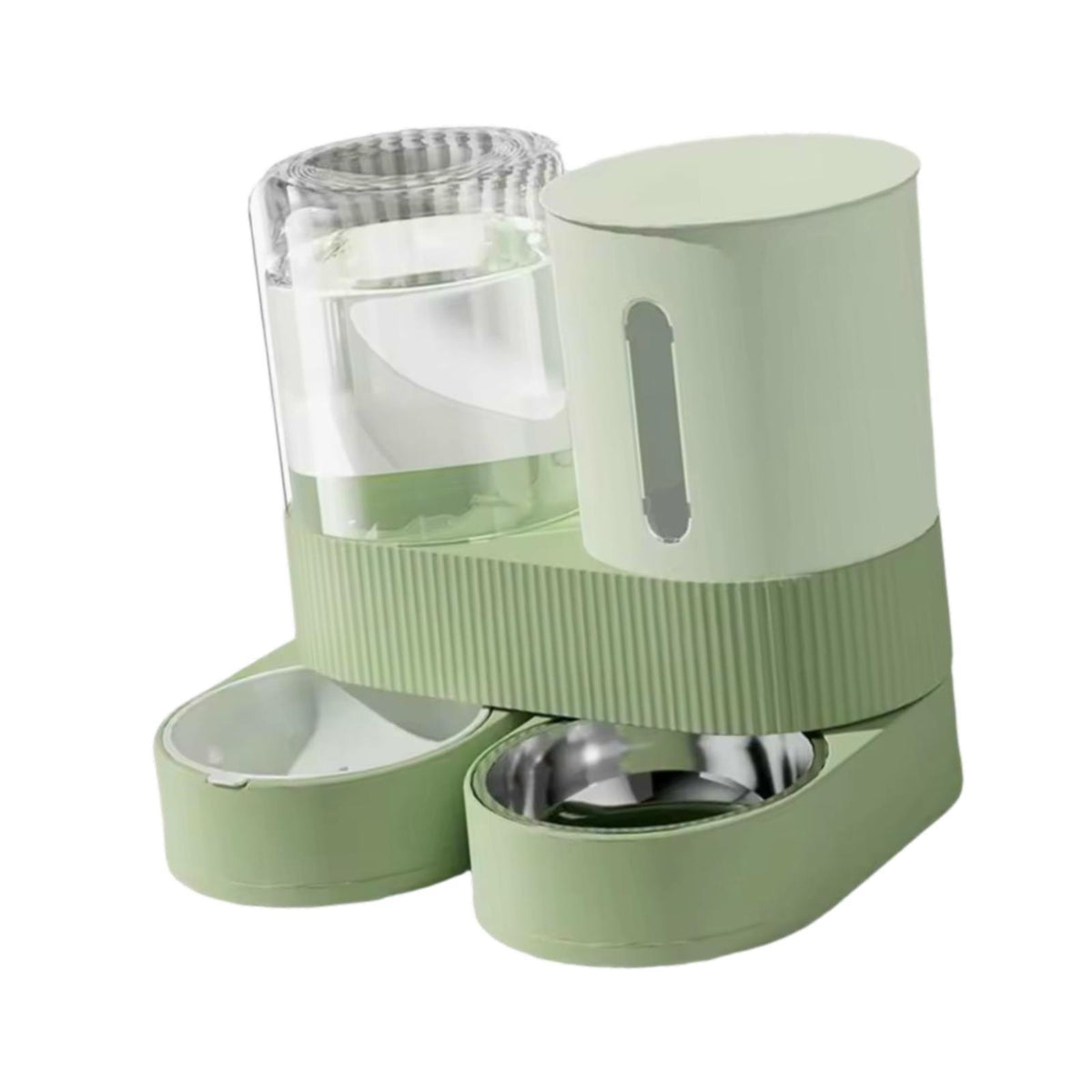 Rotating Automatic Pet Feeder Portable Feeding Station Detachable Green