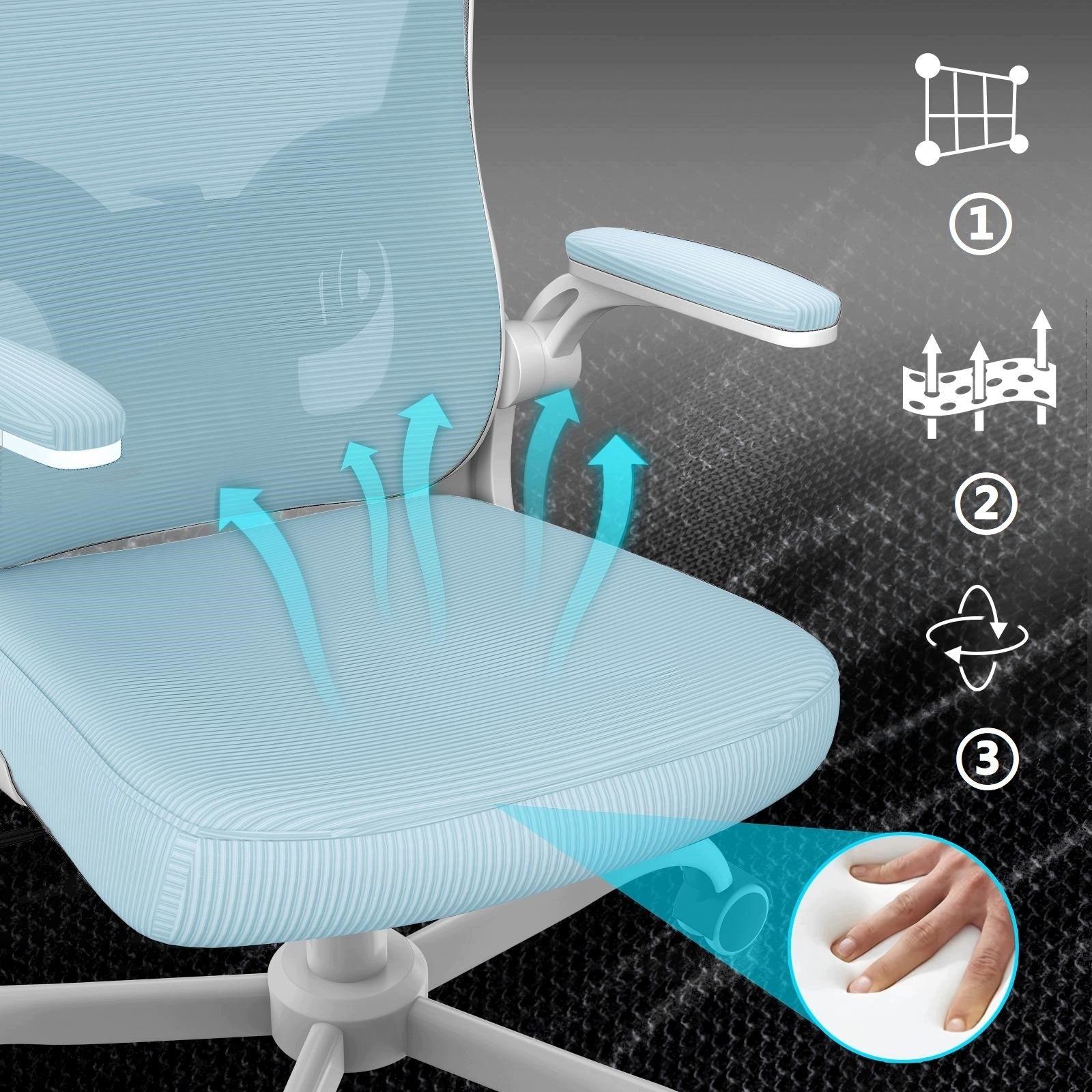 Rotating Ergonomic Office Chair with increased load capacity up to 150kg Medical device no