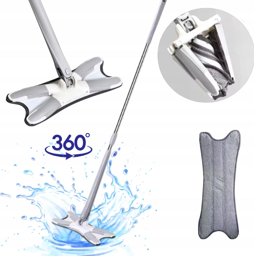 Rotating Flat Floor Washing Mop with Squeezer Modern Comfortable