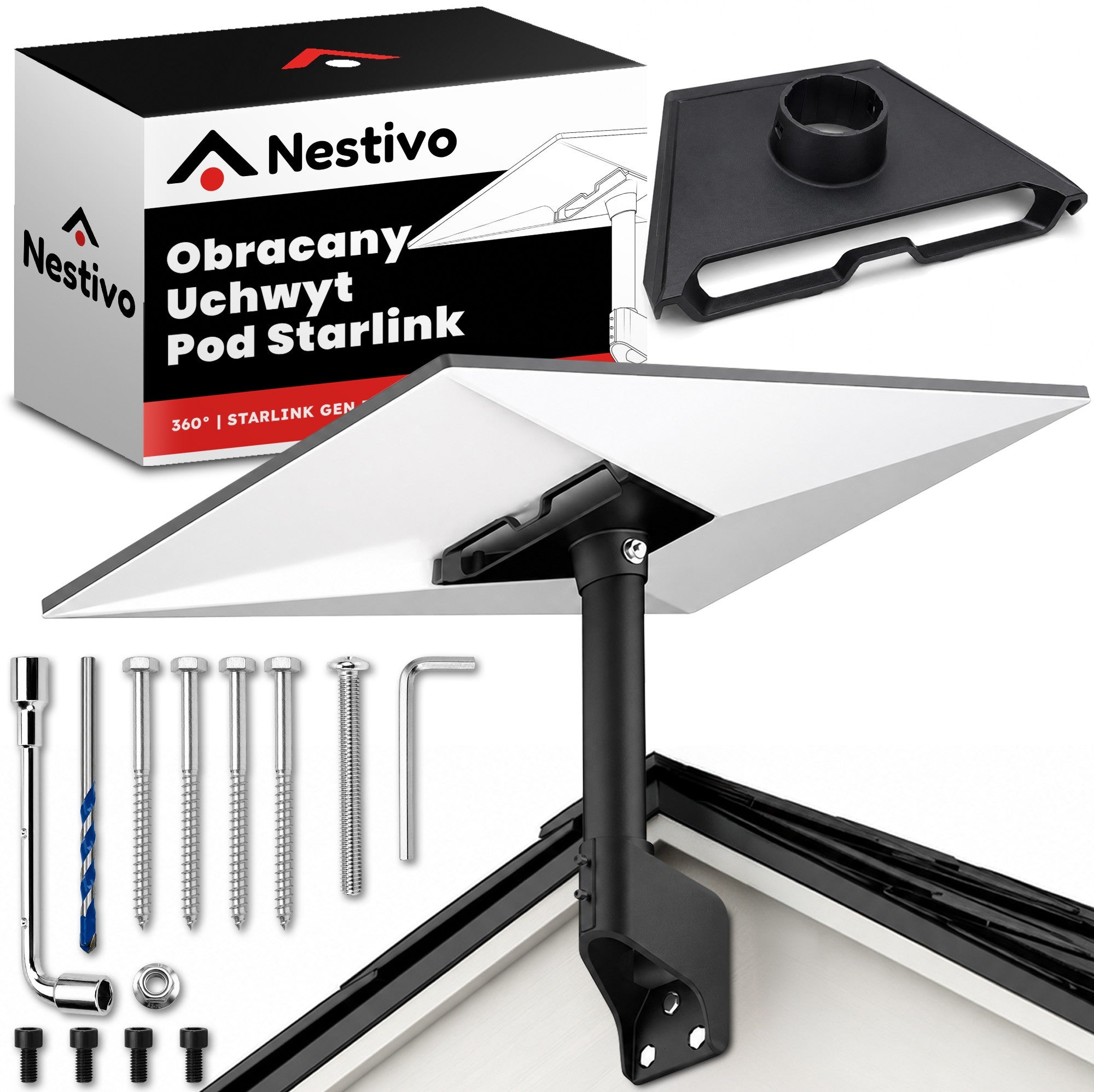 Rotating Handle 360° under Starlink Gen 3 mounting Roof Wall Adjustable