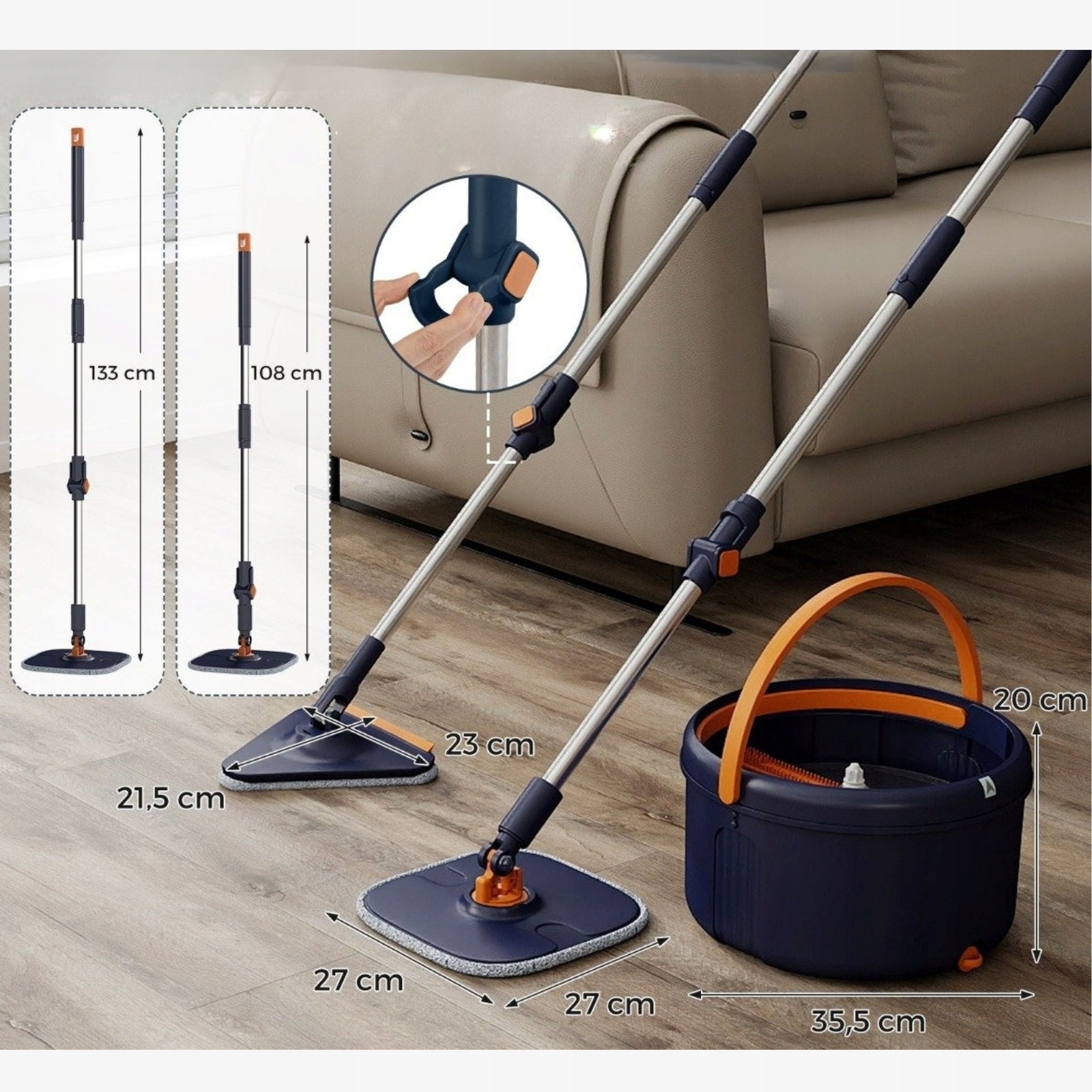 Rotating Head Mop with 4L Bucket Cleaning Mop Brand Costway