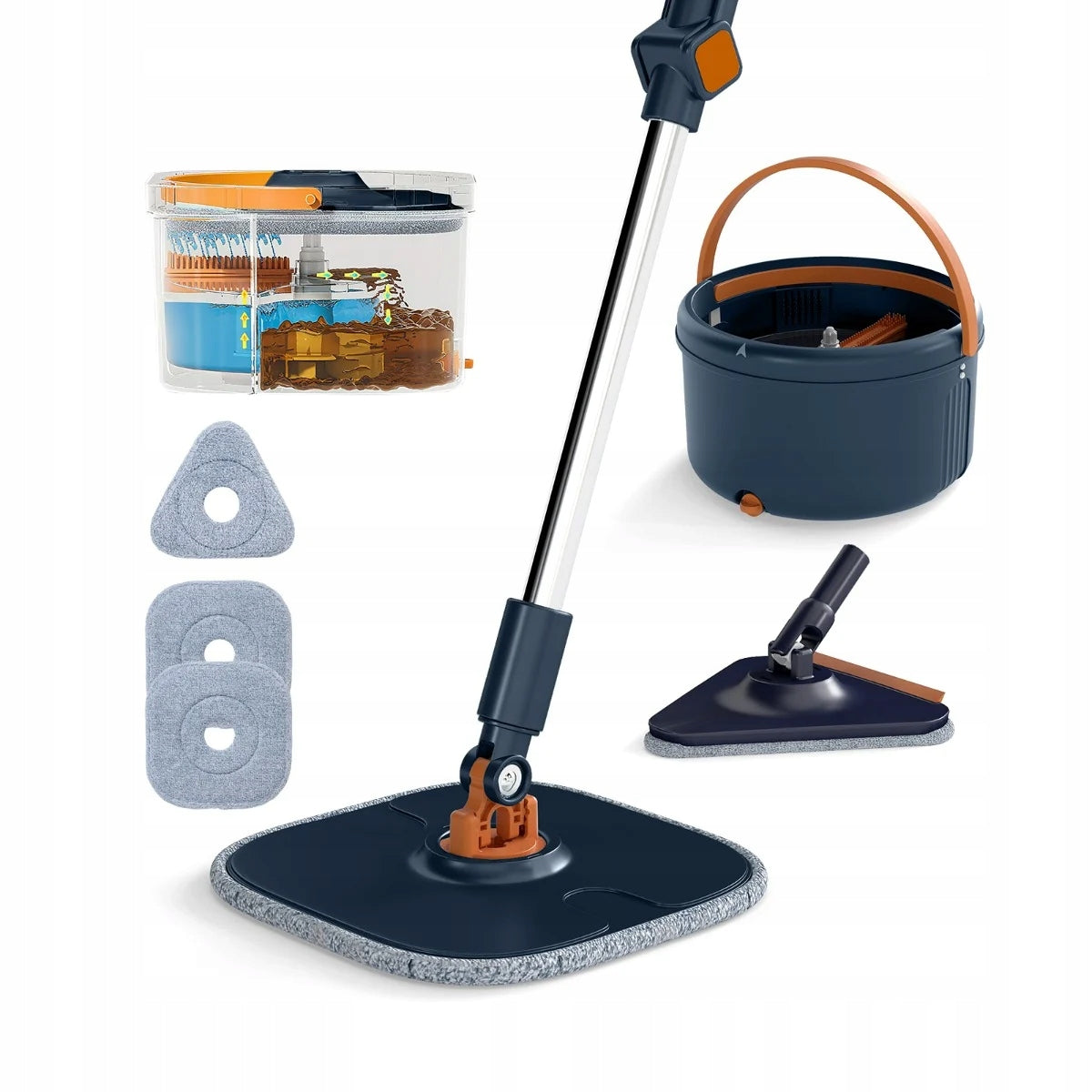 Rotating Head Mop with 4L Bucket Cleaning Mop