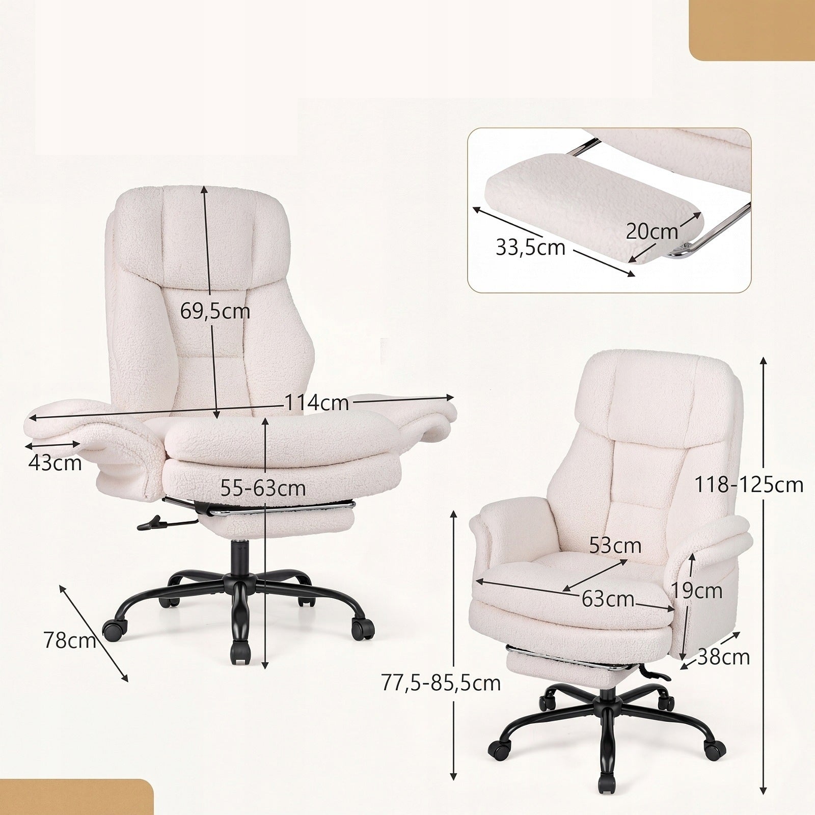 Rotating Office Chair on Wheels Chair with Plush Upholstery for Office Medical device no