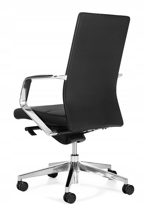 Rotating chair Trent M black genuine leather cabinet synchron Brand Unique