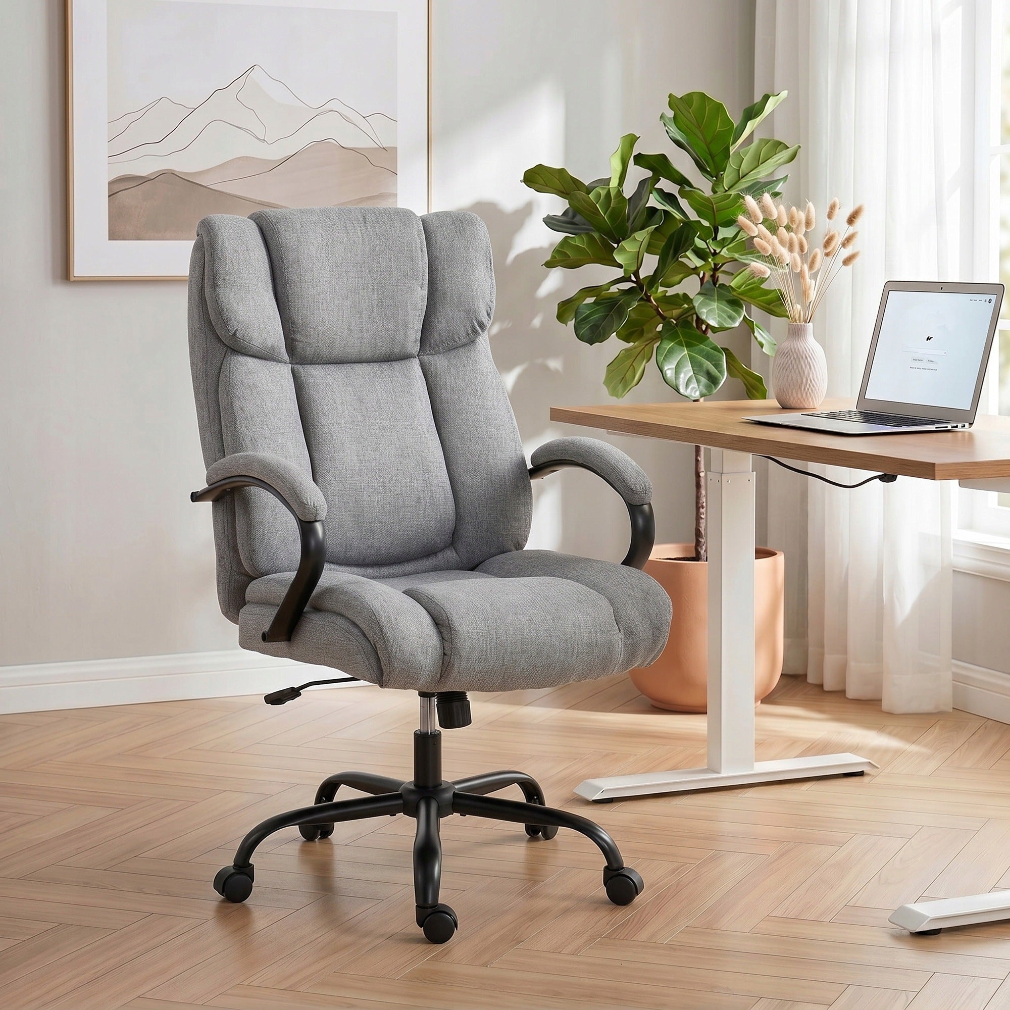 Rotating office chair Vinsetto with height adjustment up to 220 kg, light grey Packaging status original