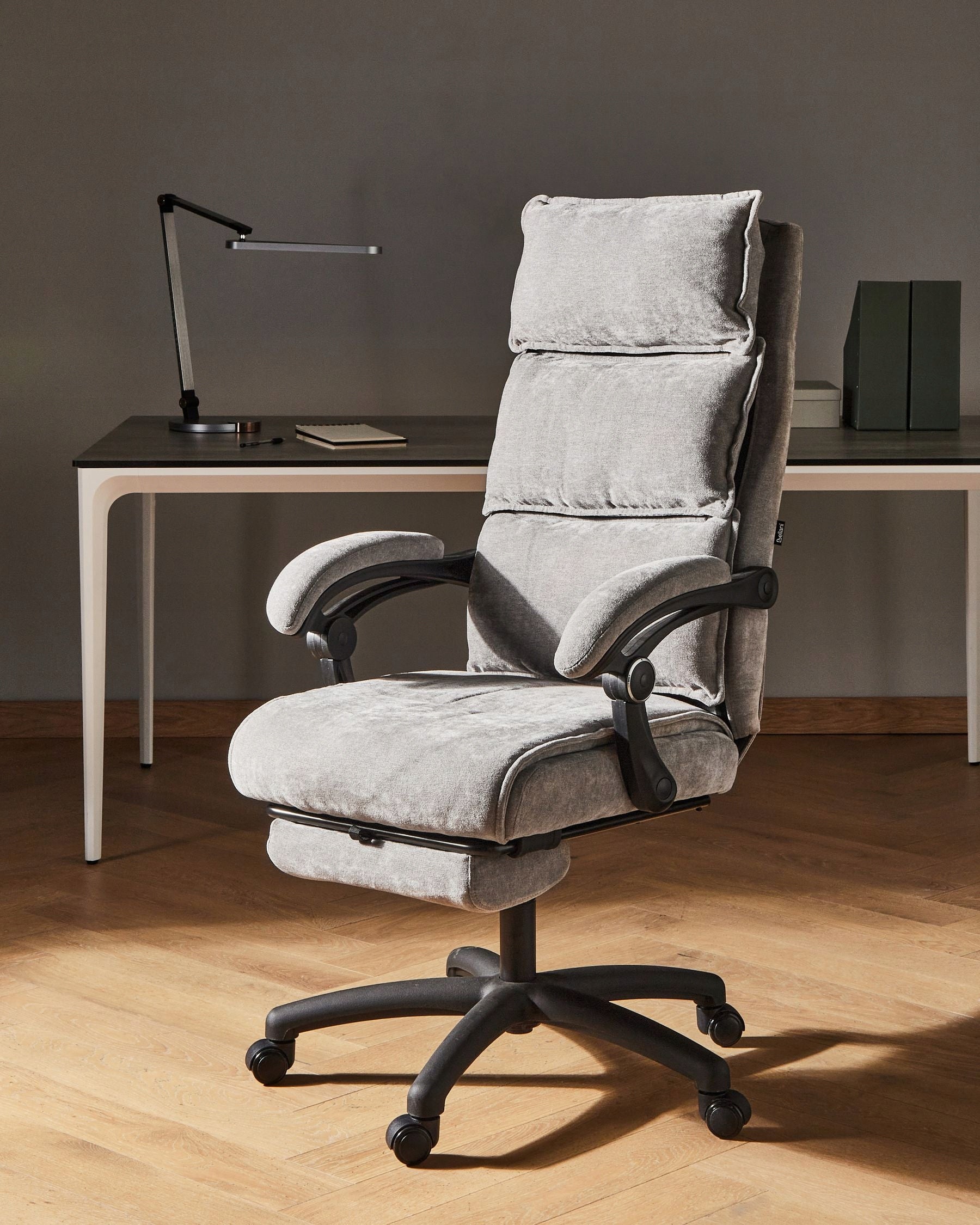 Rotating professional office chair chenille grey Packaging status original